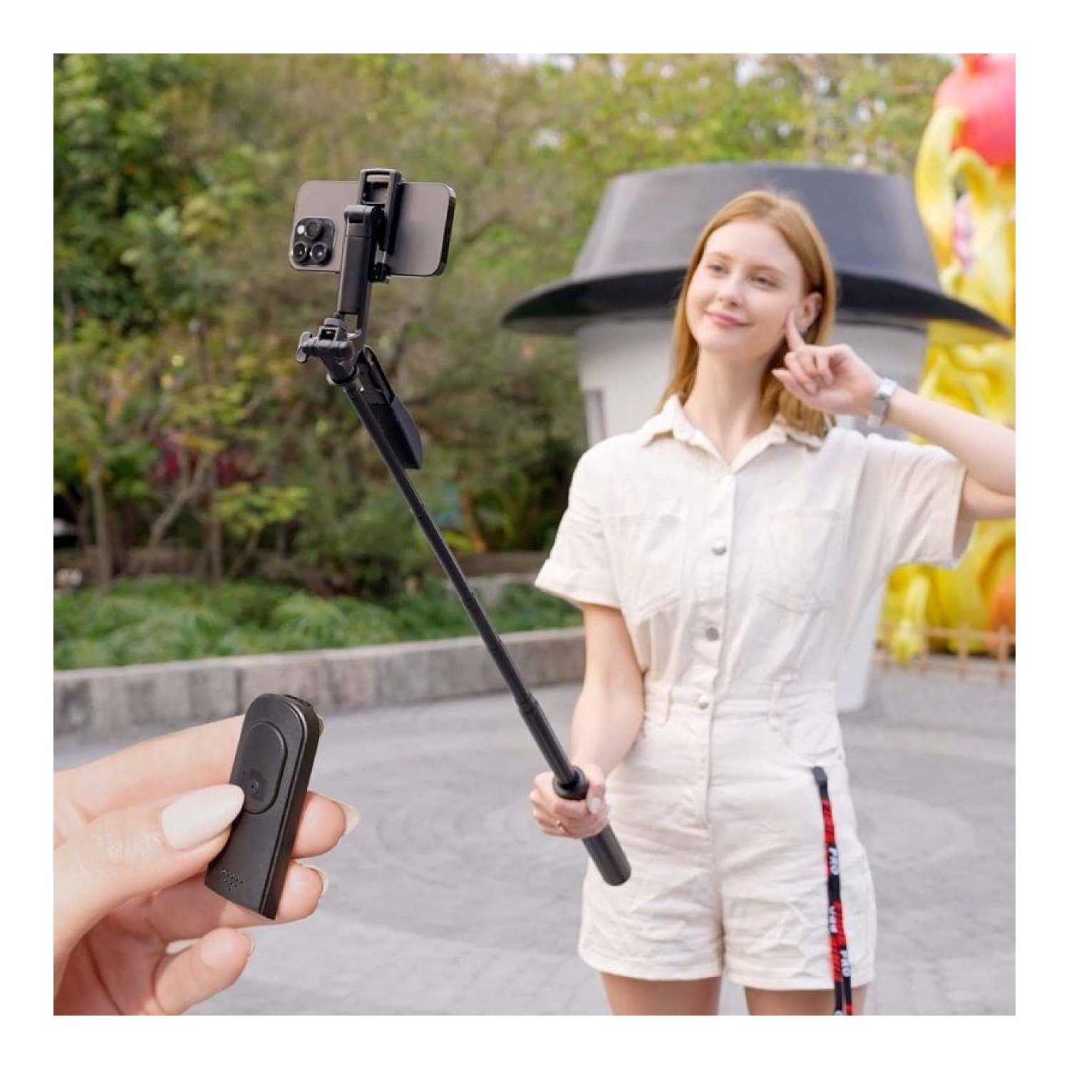 Aisens · Palo Selfie + Trípode · Negro · Extensible · Rotación 360°