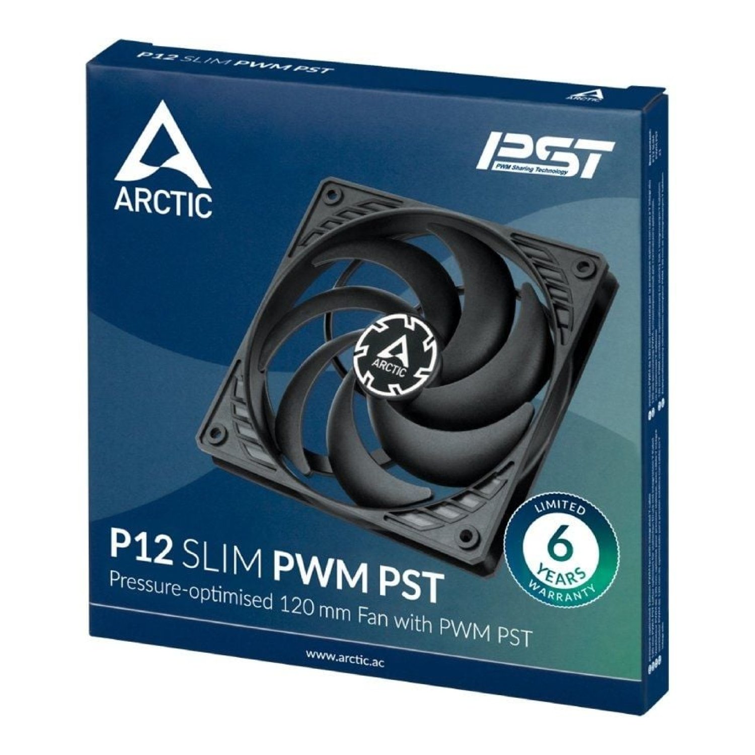 Arctic P12 Slim PWM PST · 12cm · Negro