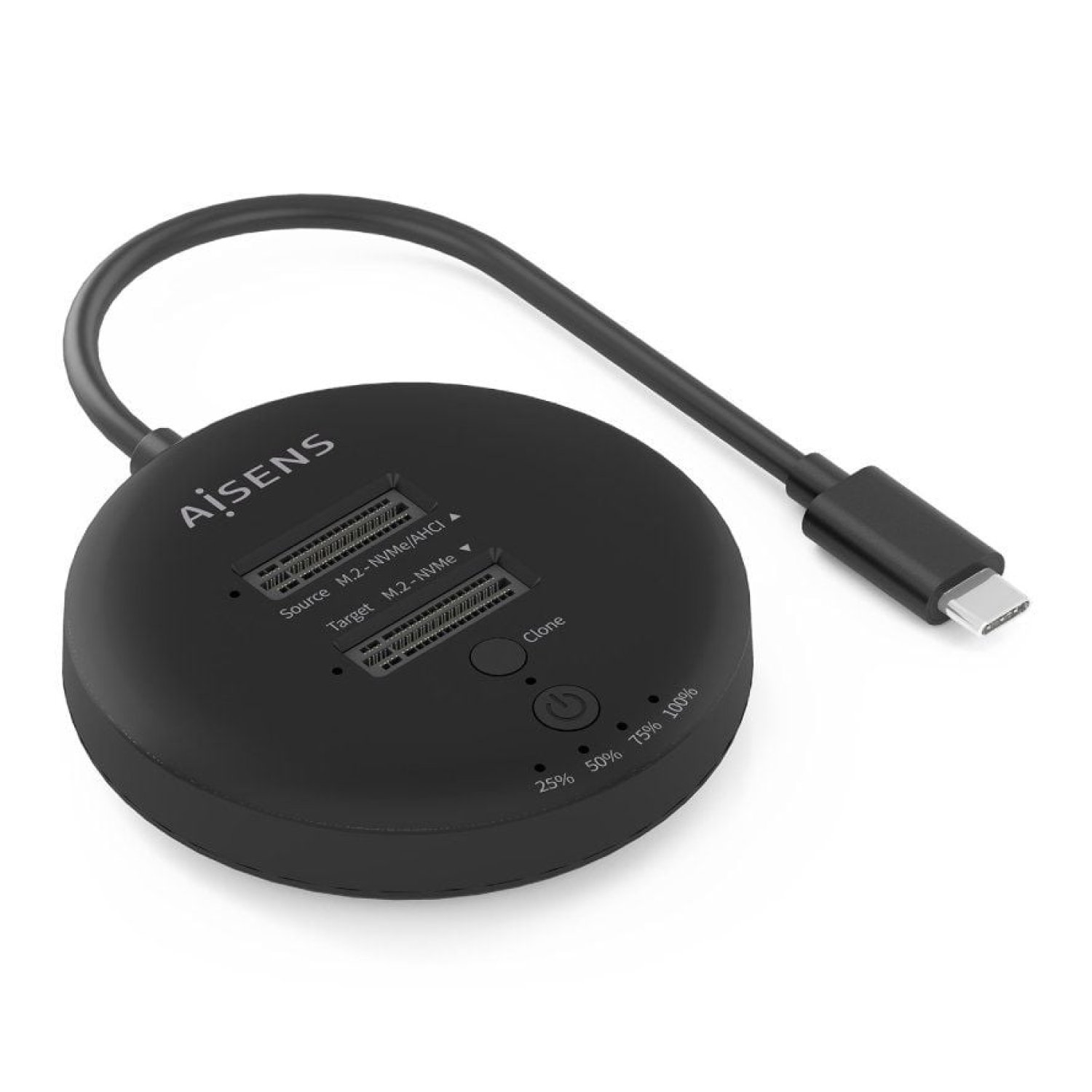 Aisens Dock USB 3.2 Gen2 · SSD M.2 NVMe · Tipo-C · Gris