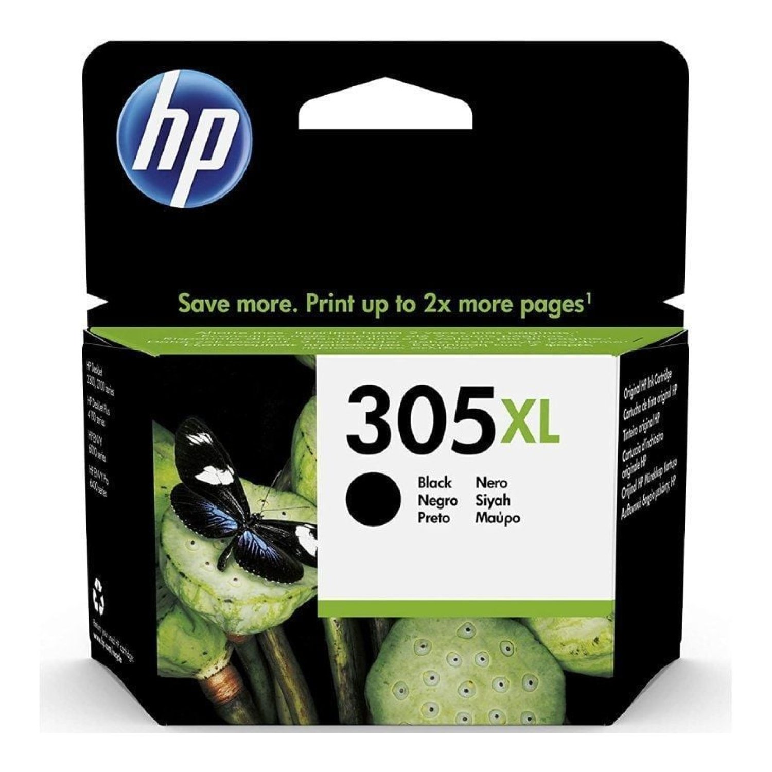 HP · Cartucho de Tinta nº305 XL · Alta Capacidad · Negro