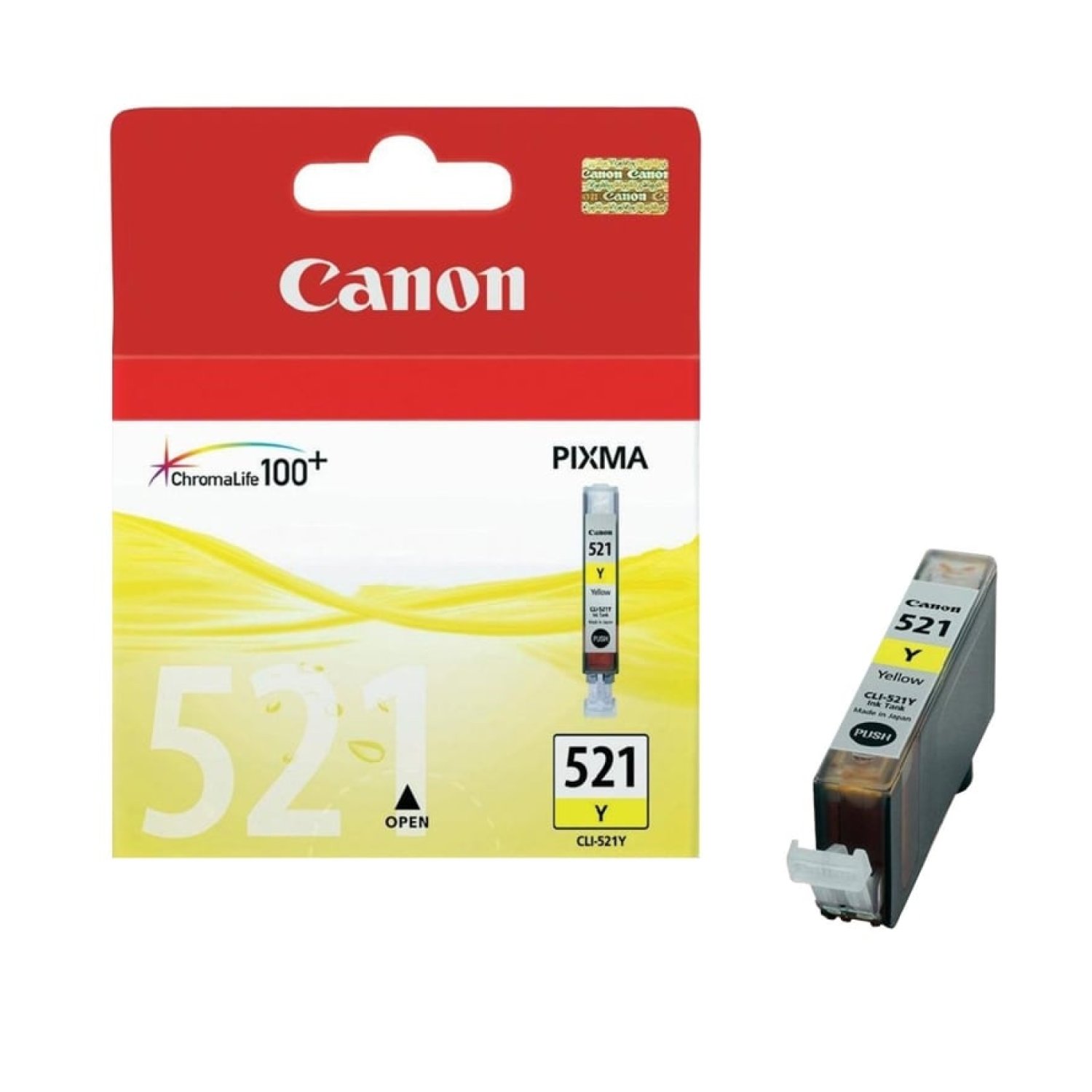 Canon CLI-521Y · Cartucho de Tinta Original · Amarillo