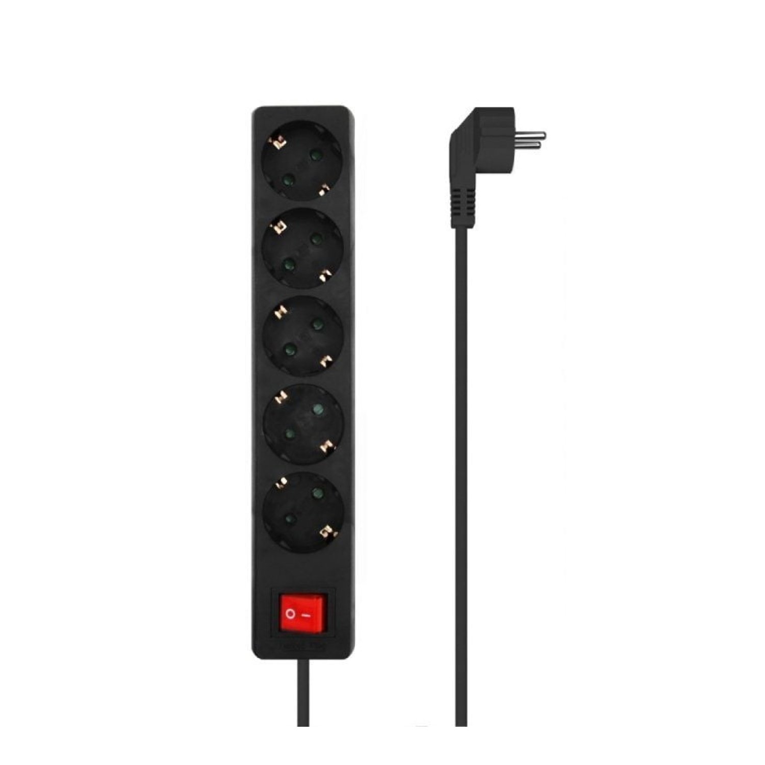 Aisens · Regleta 5 Tomas · Cable 1,4m · Interruptor · Negro