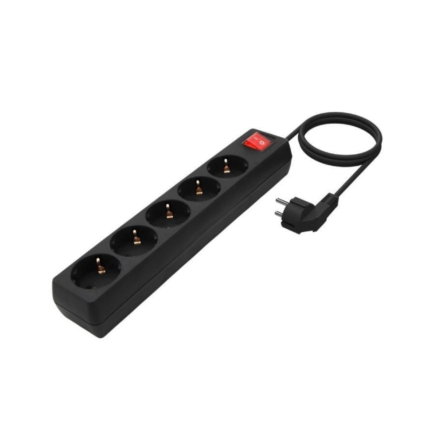 Aisens · Regleta 5 Tomas · Cable 1,4m · Interruptor · Negro