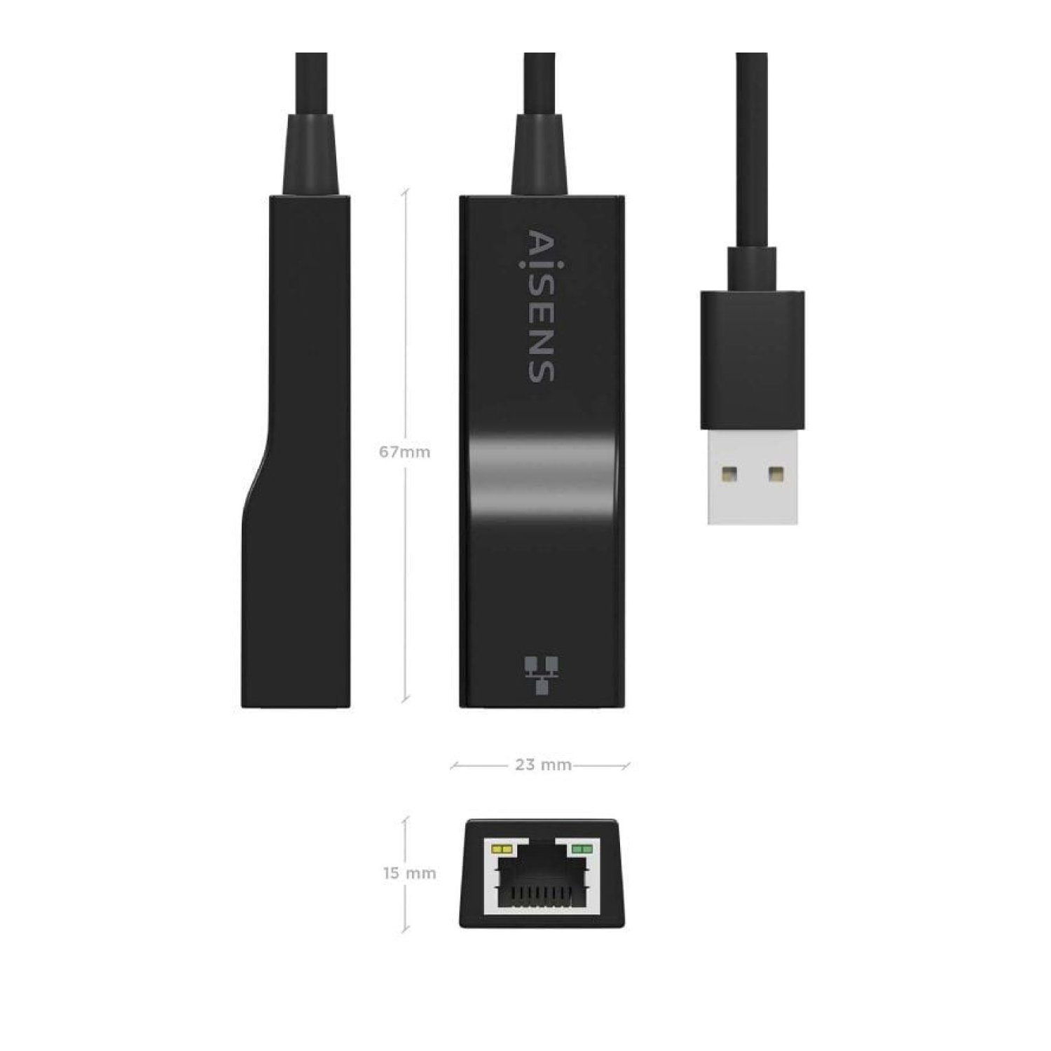 Aisens · Adaptador USB 3.0 a RJ45 · 1000 Mbps · Gigabit Ethernet