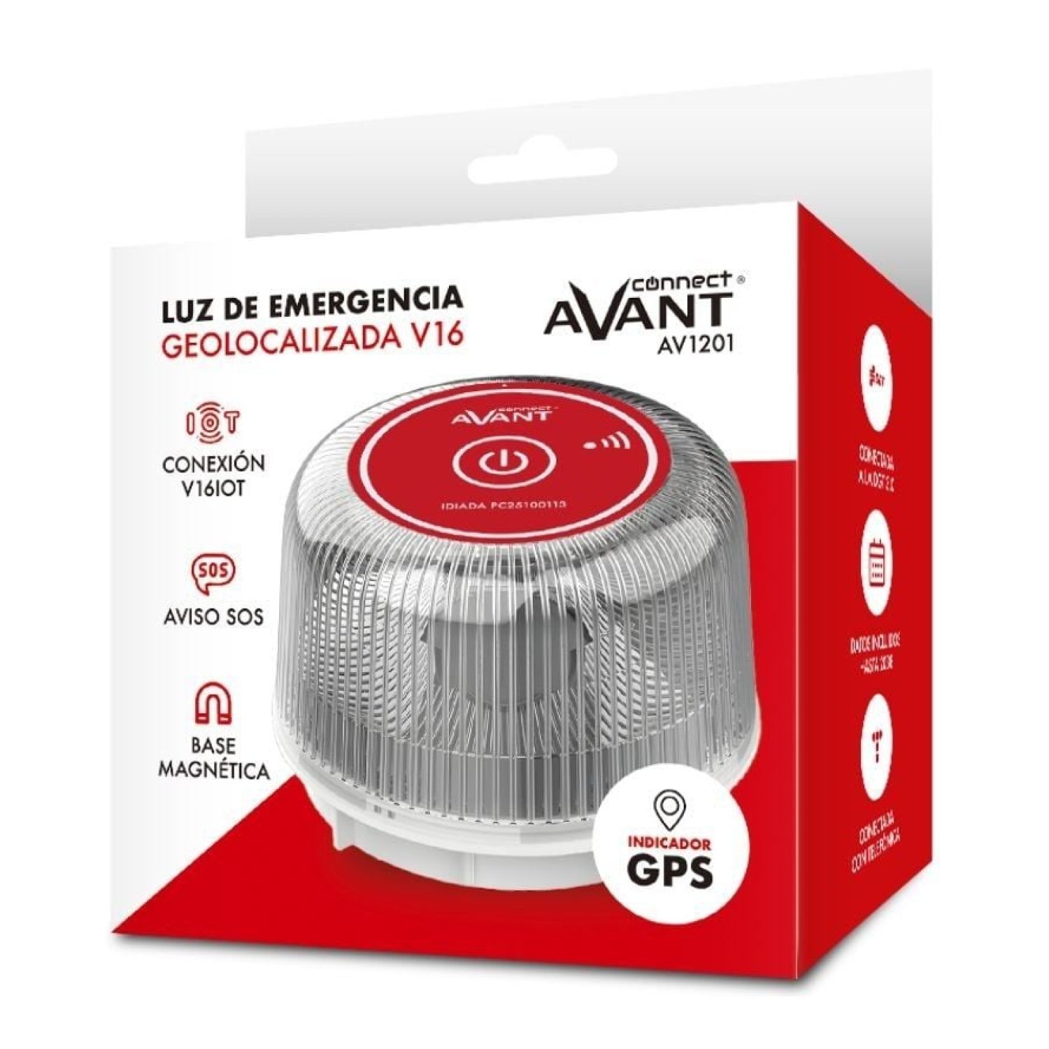 Avant Luz Baliza Emergencia V16 Connected · Homologada · Base Imantada · Geolocalizable