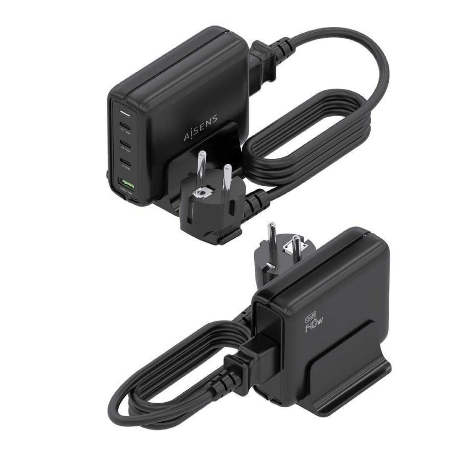 Aisens Cargador GaN Sobremesa · 140W · 3xUSB-C · 1xUSB · Multicarga