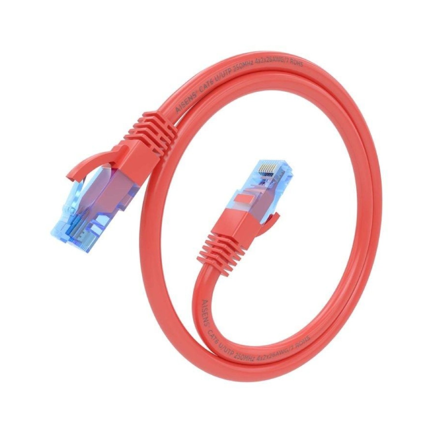 Aisens · Cable de Red RJ45 Cat.6 UTP · 1m · AWG26 CCA · Rojo