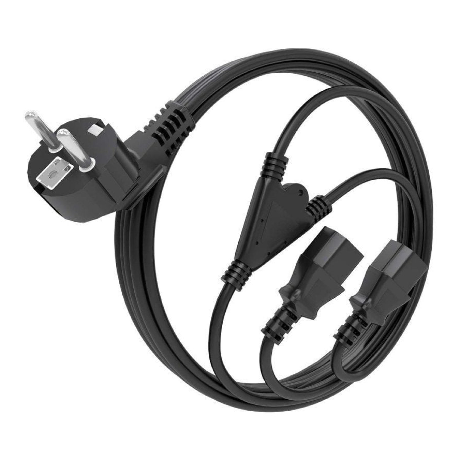Aisens Cable Alimentación · CEE7 a 2x C13 · 3 metros · Negro