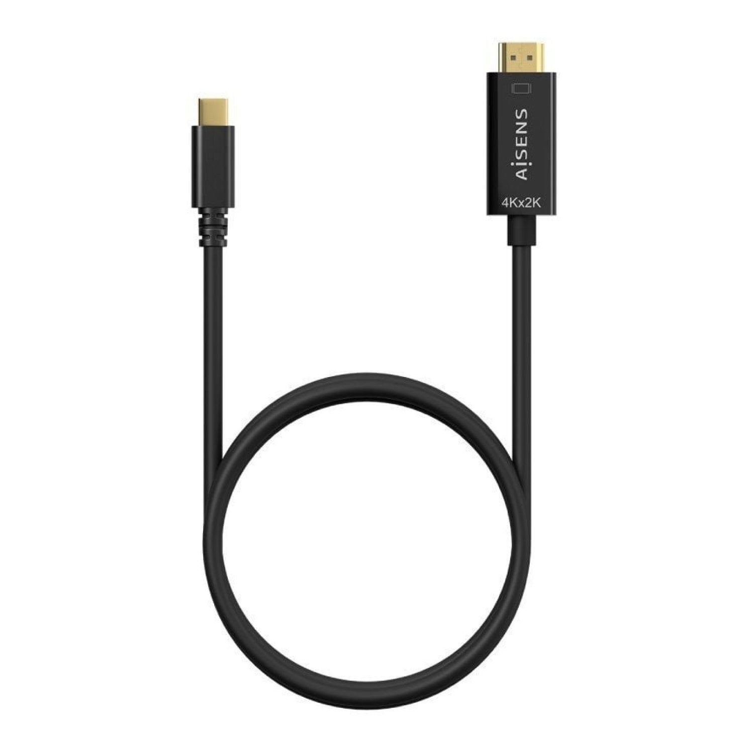 Aisens Cable Conversor USB-C a HDMI 4K · 80cm · 27W · 1250Mbps · Negro