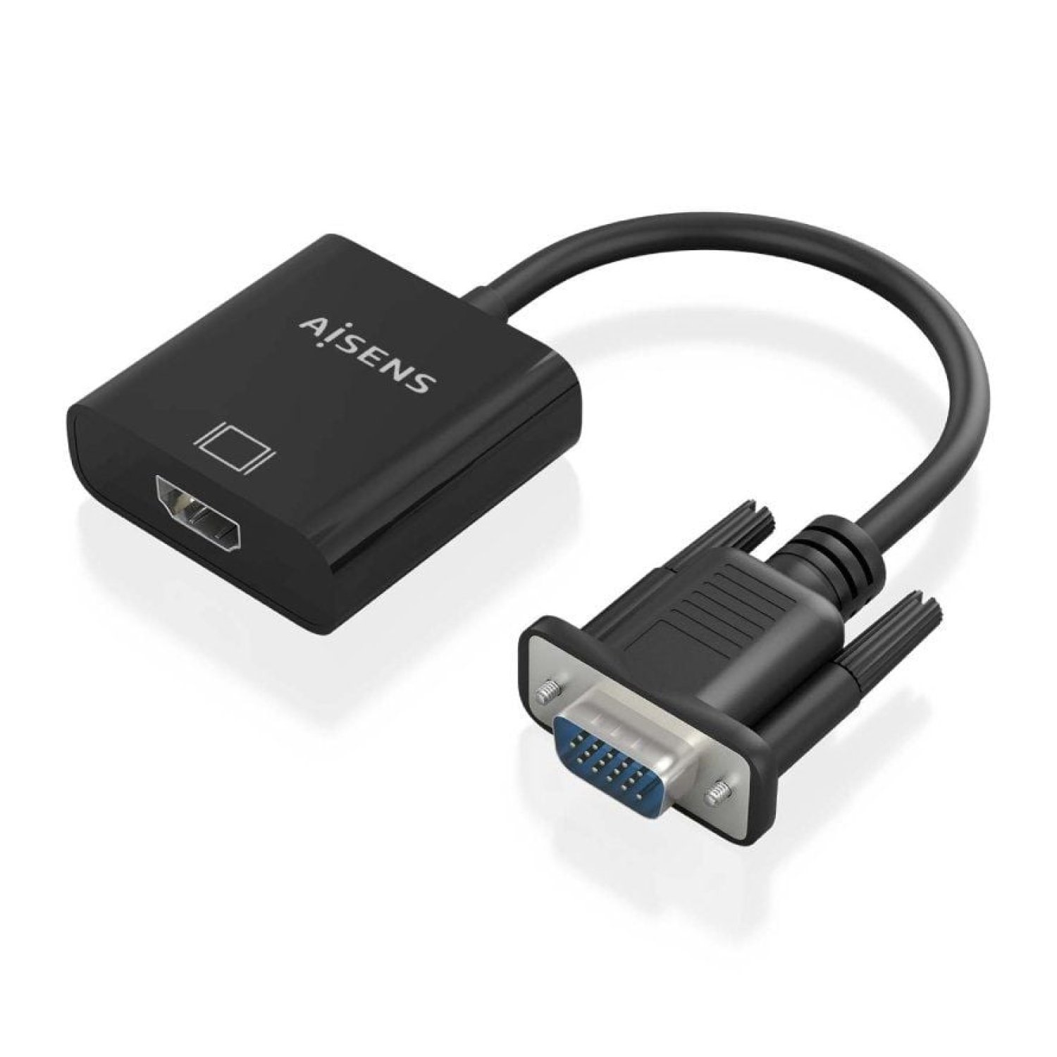 Aisens · Conversor VGA a HDMI · Jack 3.5 · MicroUSB · 20cm · Negro