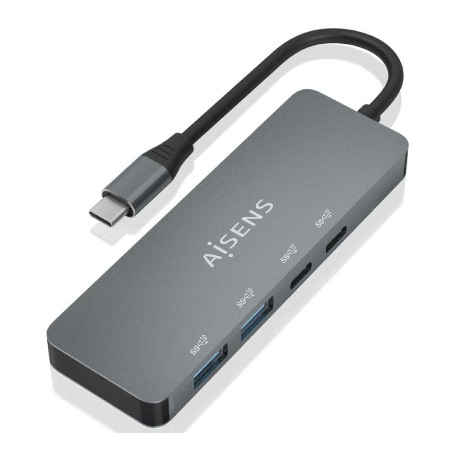 Aisens Hub USB Tipo-C · 2x USB 2.0 · 2x USB Tipo-C · Gris