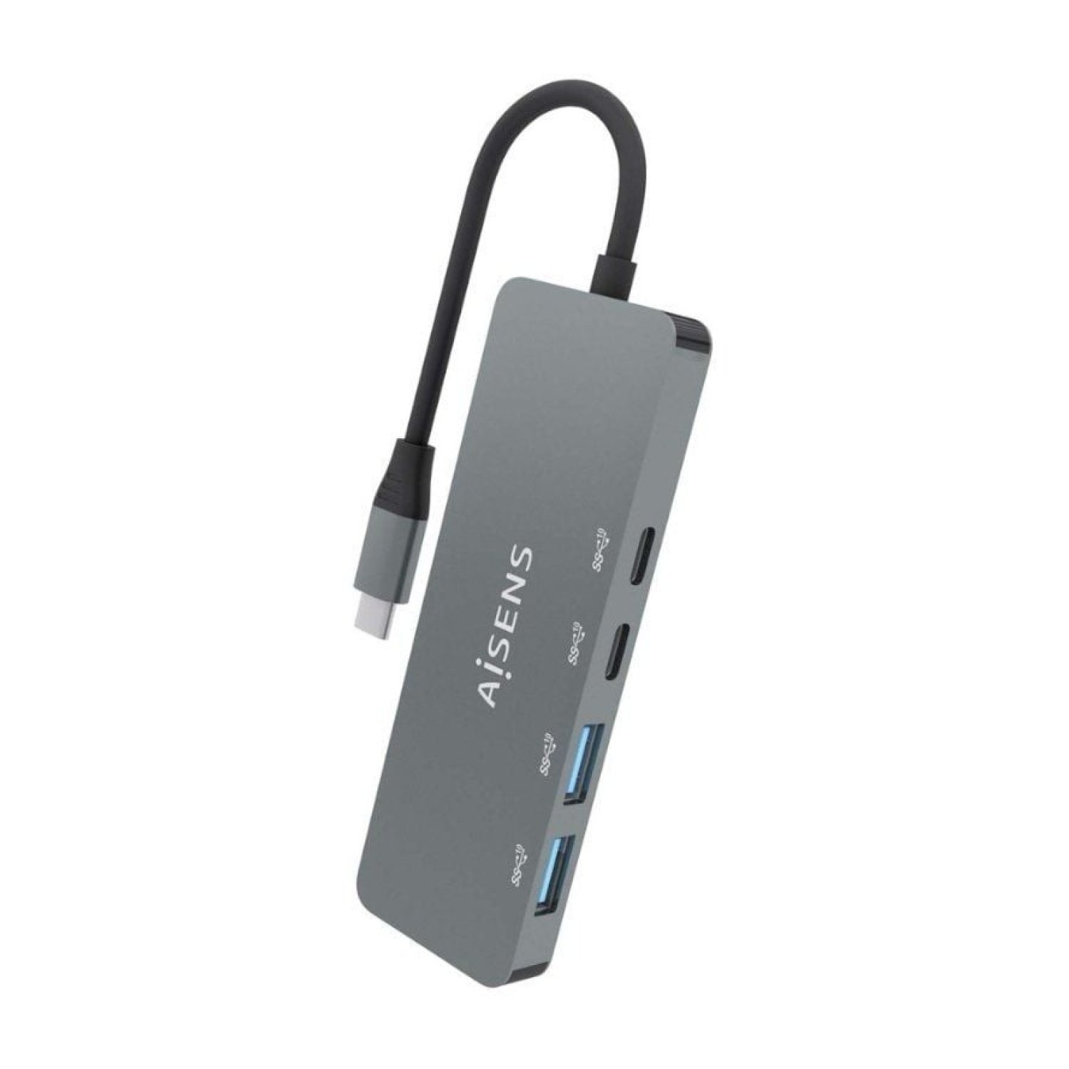 Aisens Hub USB Tipo-C · 2x USB 2.0 · 2x USB Tipo-C · Gris