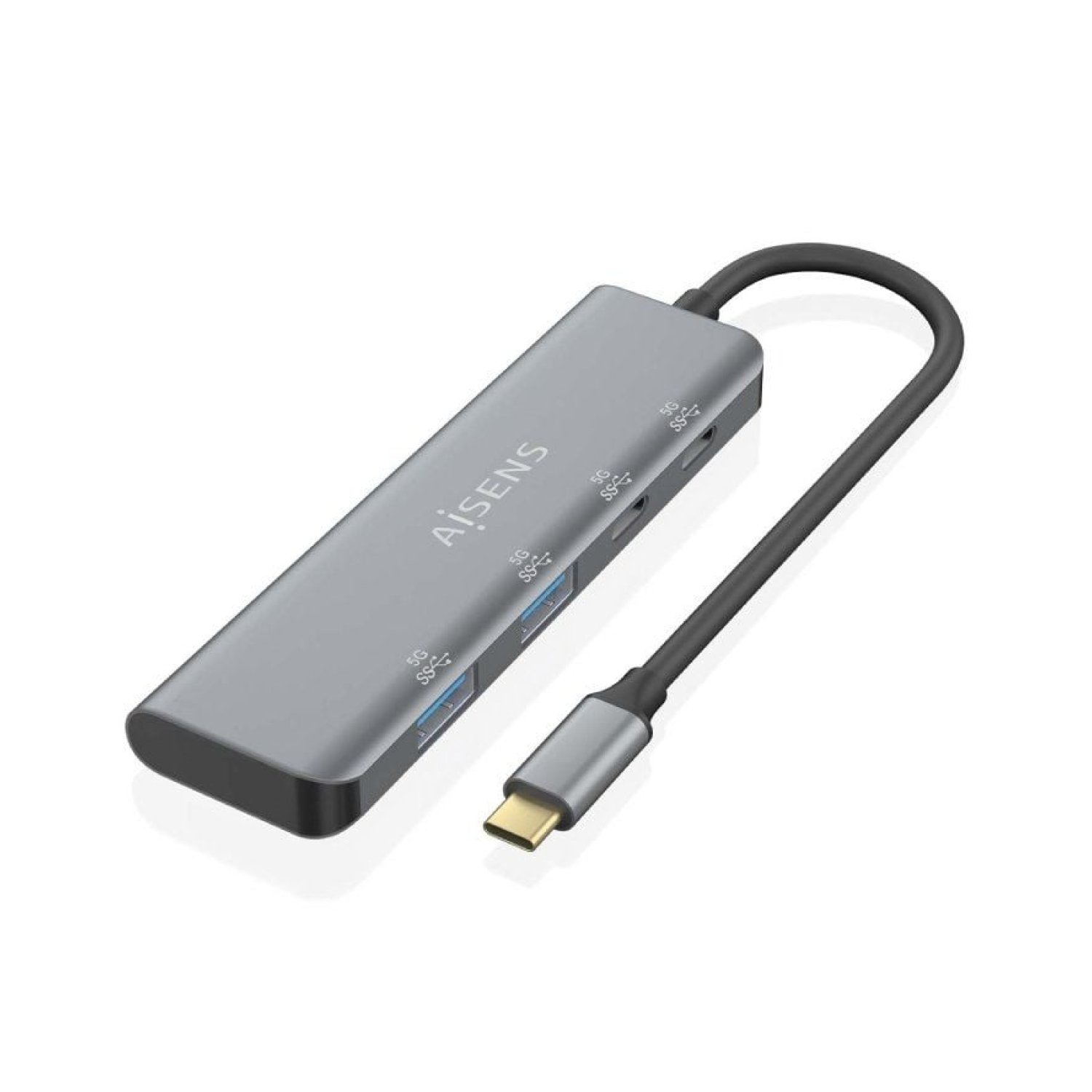Aisens Hub USB Tipo-C · 2xUSB · 2xUSB Tipo-C · Gris
