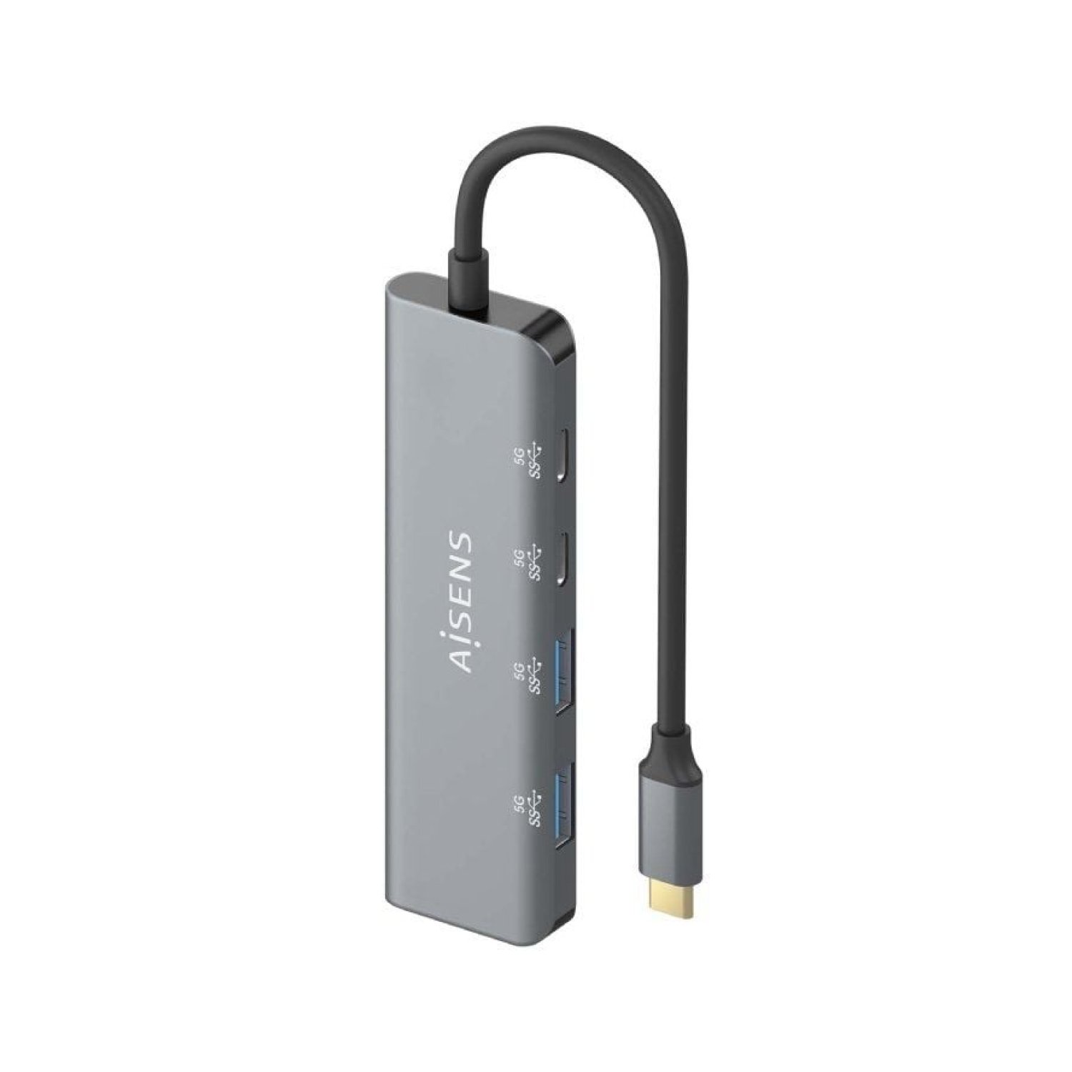 Aisens Hub USB Tipo-C · 2xUSB · 2xUSB Tipo-C · Gris