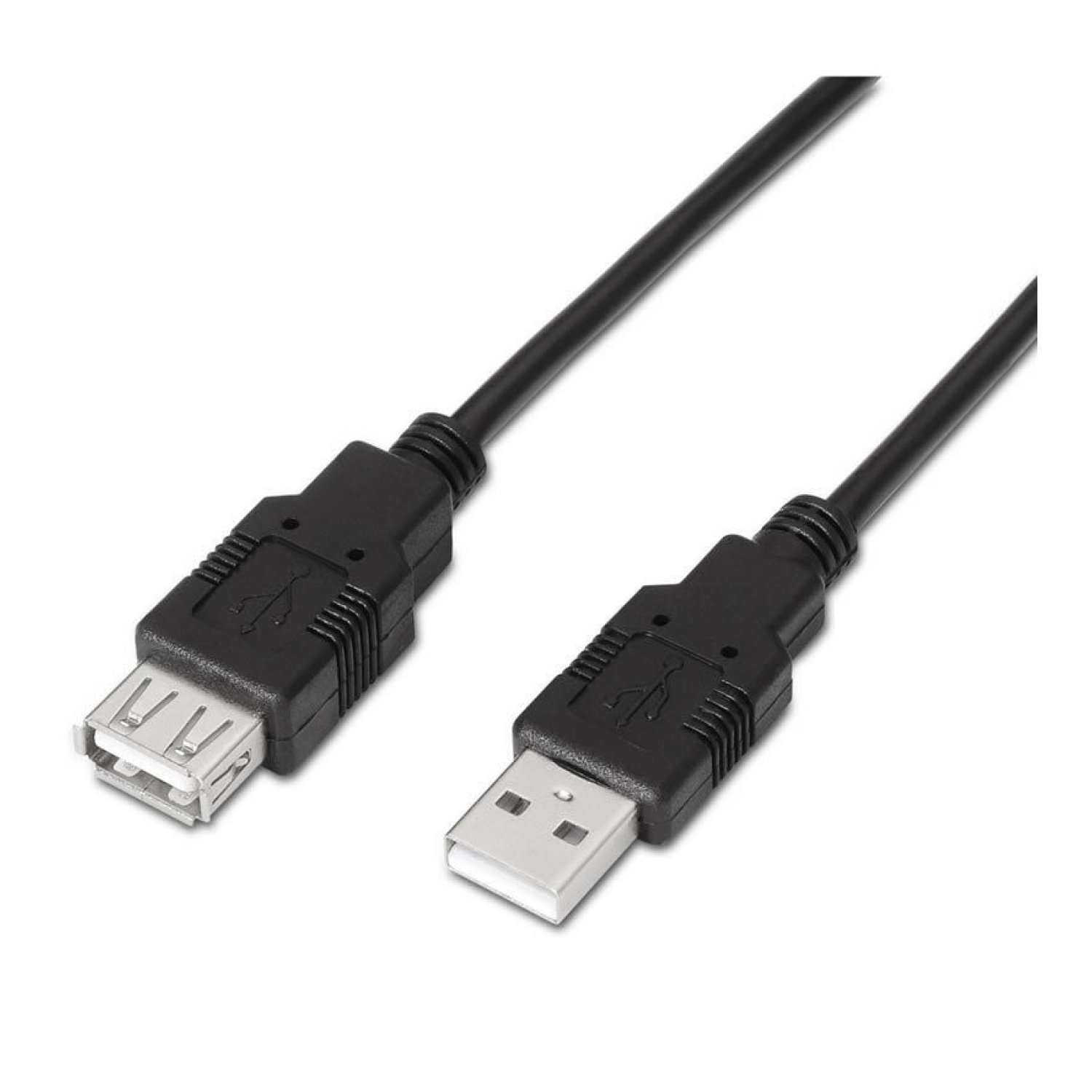 Aisens Cable Alargador USB 2.0 · USB Macho a Hembra · 1,8m · 60Mbps · Negro