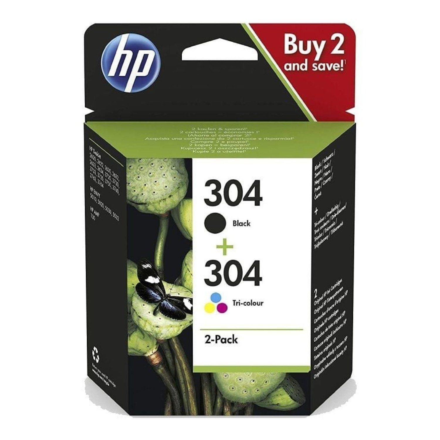 HP · Cartucho Tinta 304 · Multipack · Negro + Tricolor