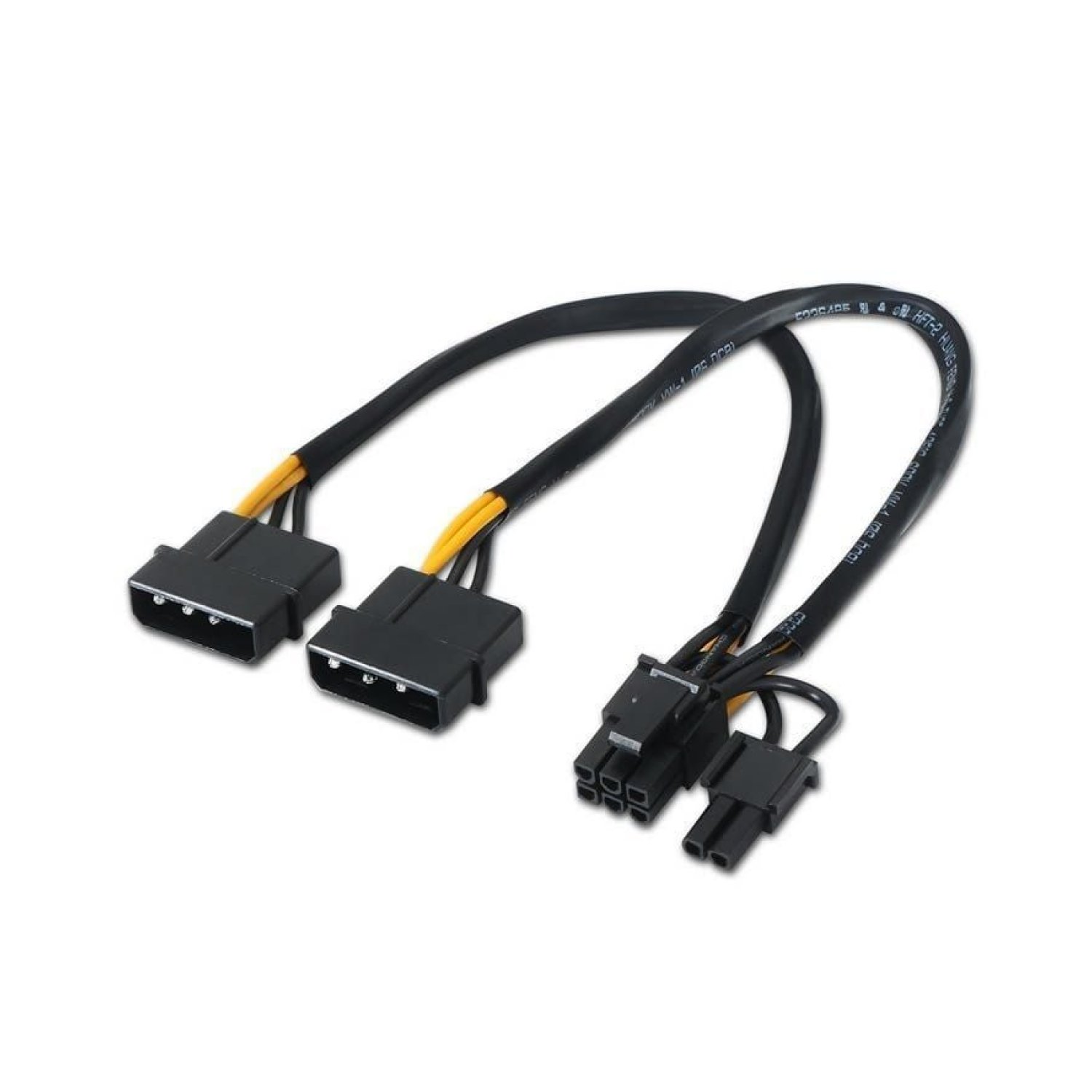 Aisens · Cable Alimentación Gráfica · 2x Molex a 6+2 PIN · 54W · 20cm