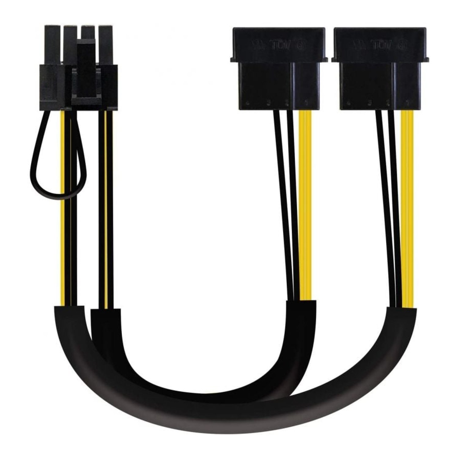 Aisens · Cable Alimentación Gráfica · 2x Molex a 6+2 PIN · 54W · 20cm