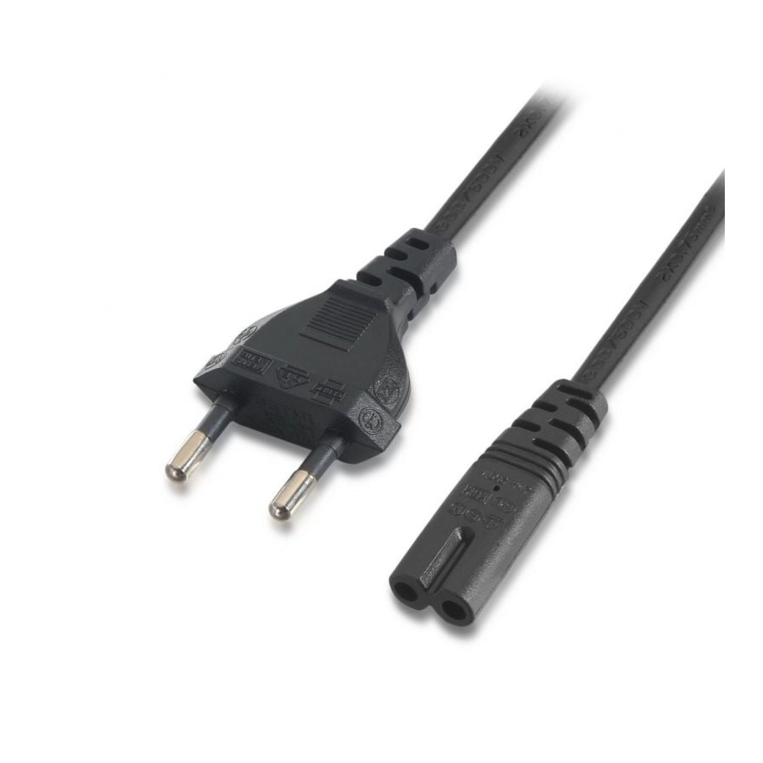 Aisens · Cable Alimentación Forma 8 · CEE7/16 a C7 · 1500W · 1,5m · Negro