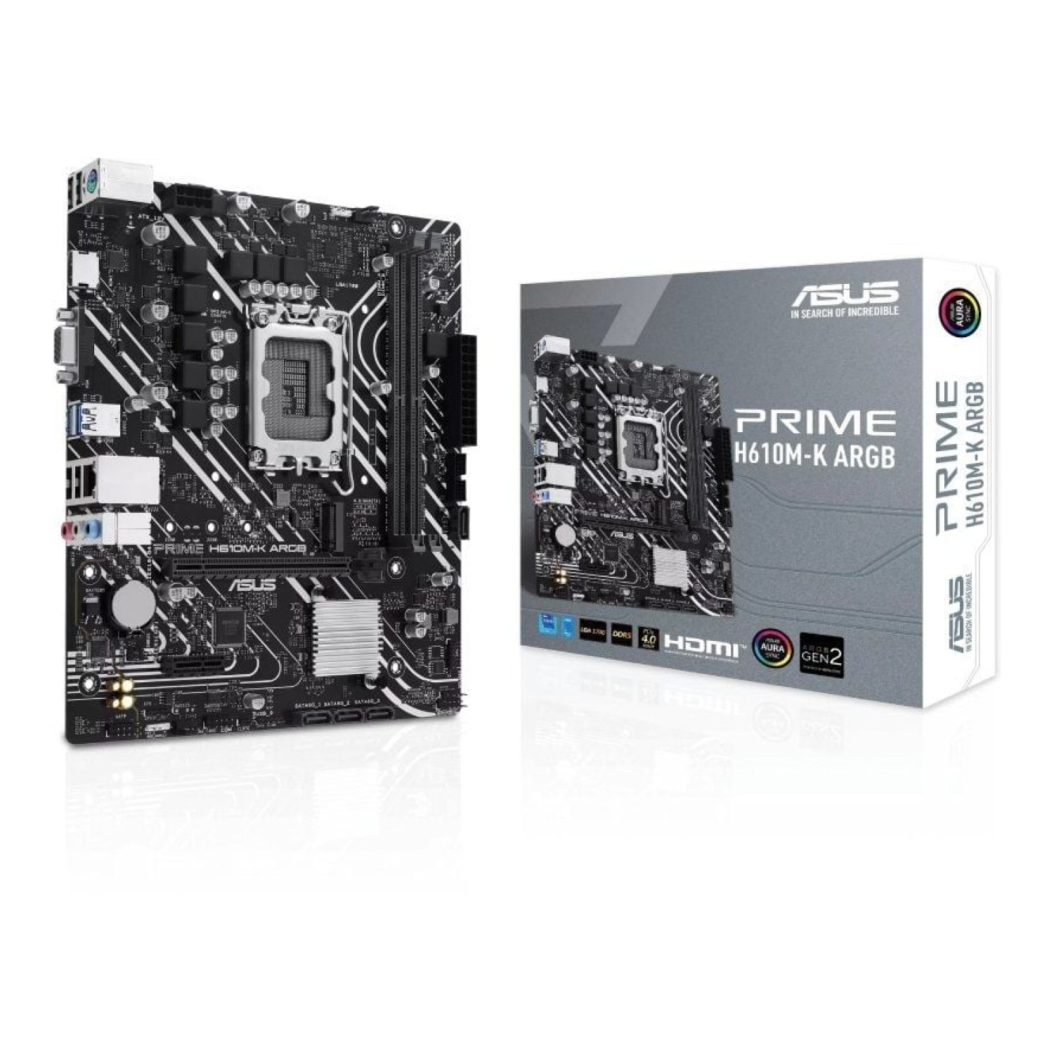 ASUS Prime H610M-K · Socket 1700 · DDR5 · PCIe 4.0 · Micro ATX · ARGB