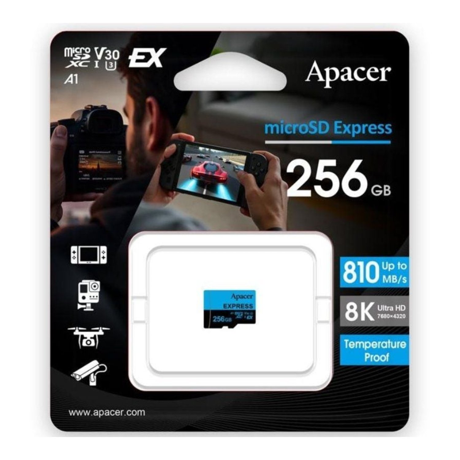 Apacer Tarjeta de Memoria · 256GB · UHS-I · Clase 10 · 810MB/s