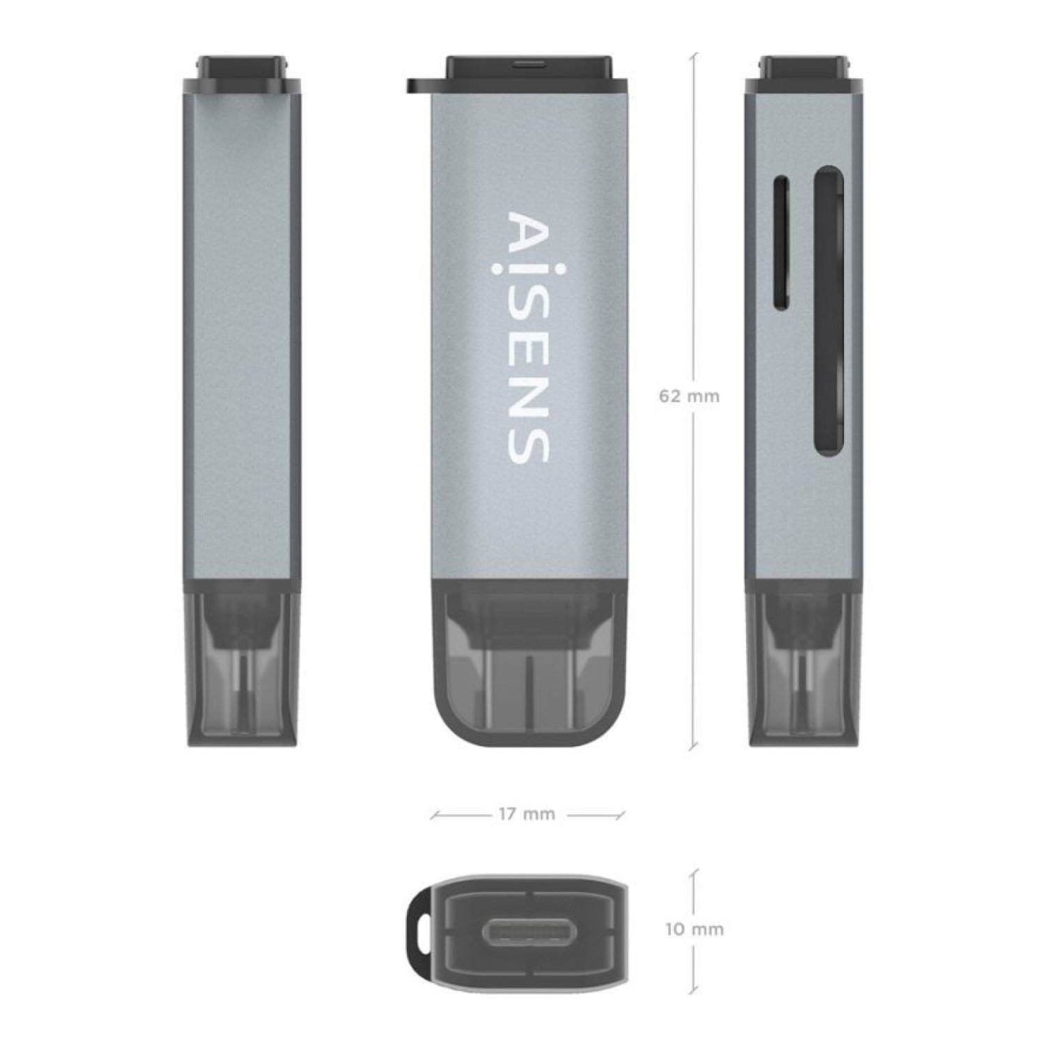 Aisens · Lector de Tarjetas Externo · USB 3.1 · ASCR-2C10