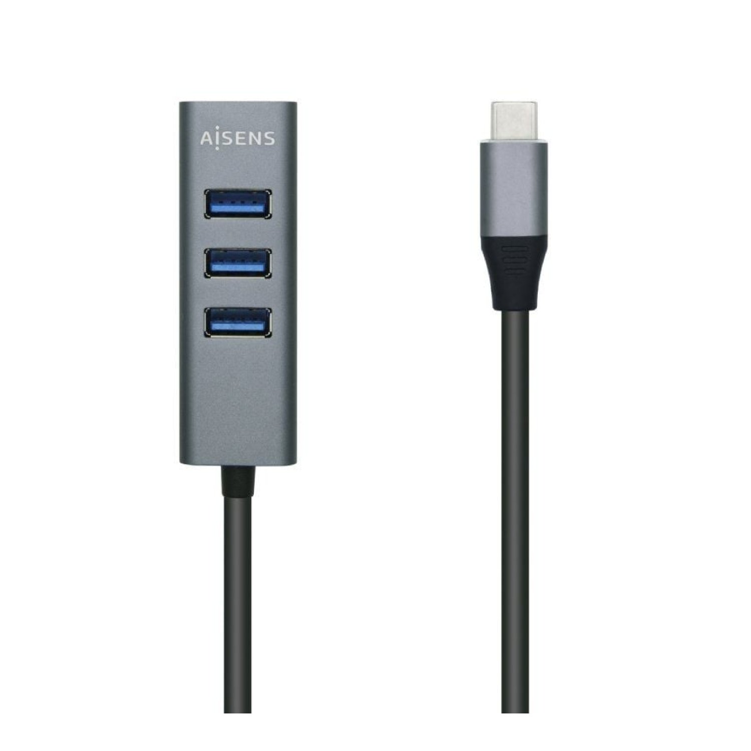 Aisens Hub USB Tipo-C · 4 Puertos USB · Gris