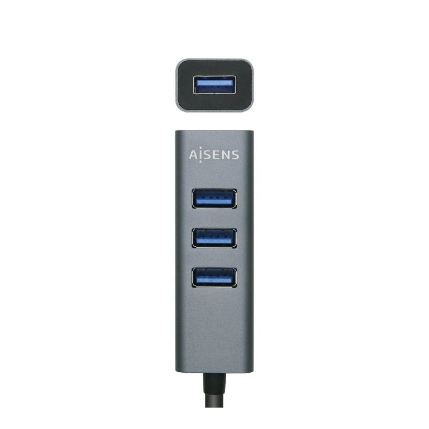 Aisens Hub USB Tipo-C · 4 Puertos USB · Gris