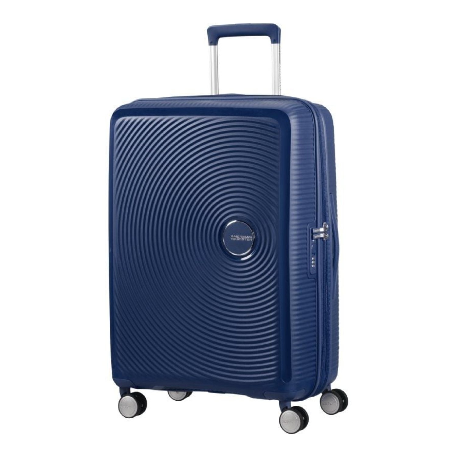 American Tourister SoundBox Spinner · Maleta Mediana 67cm · 4 Ruedas · Azul Marino