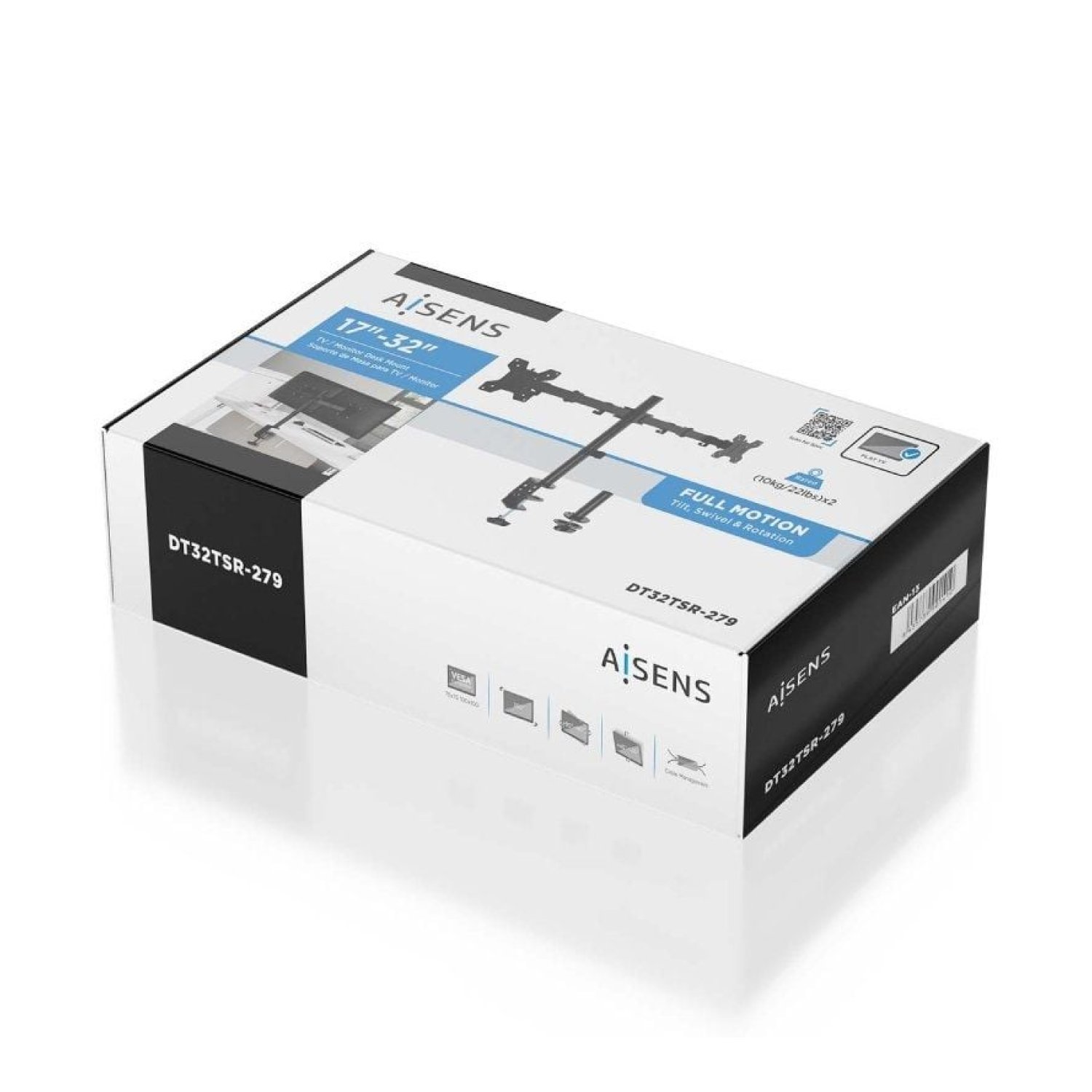 Aisens DT32TSR · Soporte Dual Monitor · Giratorio e Inclinable · Hasta 10kg