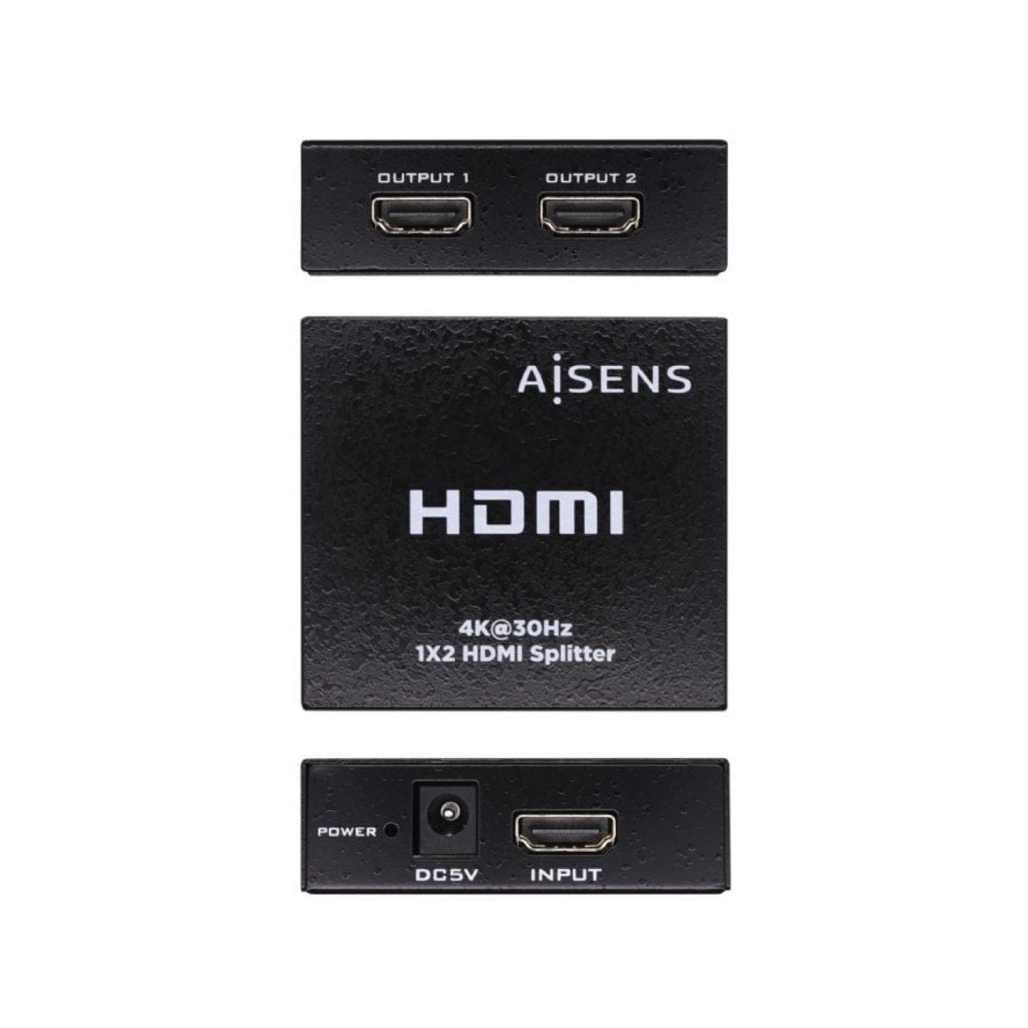 Aisens Duplicador HDMI · HDMI Macho a 2x HDMI Hembra · USB Alimentación