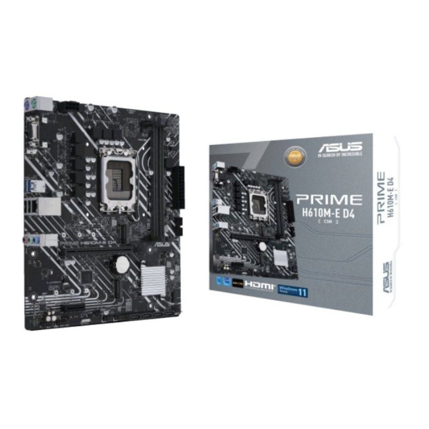 Asus Prime H610M-E D4 · Socket 1700 · DDR4 · PCIe 4.0 · Micro ATX
