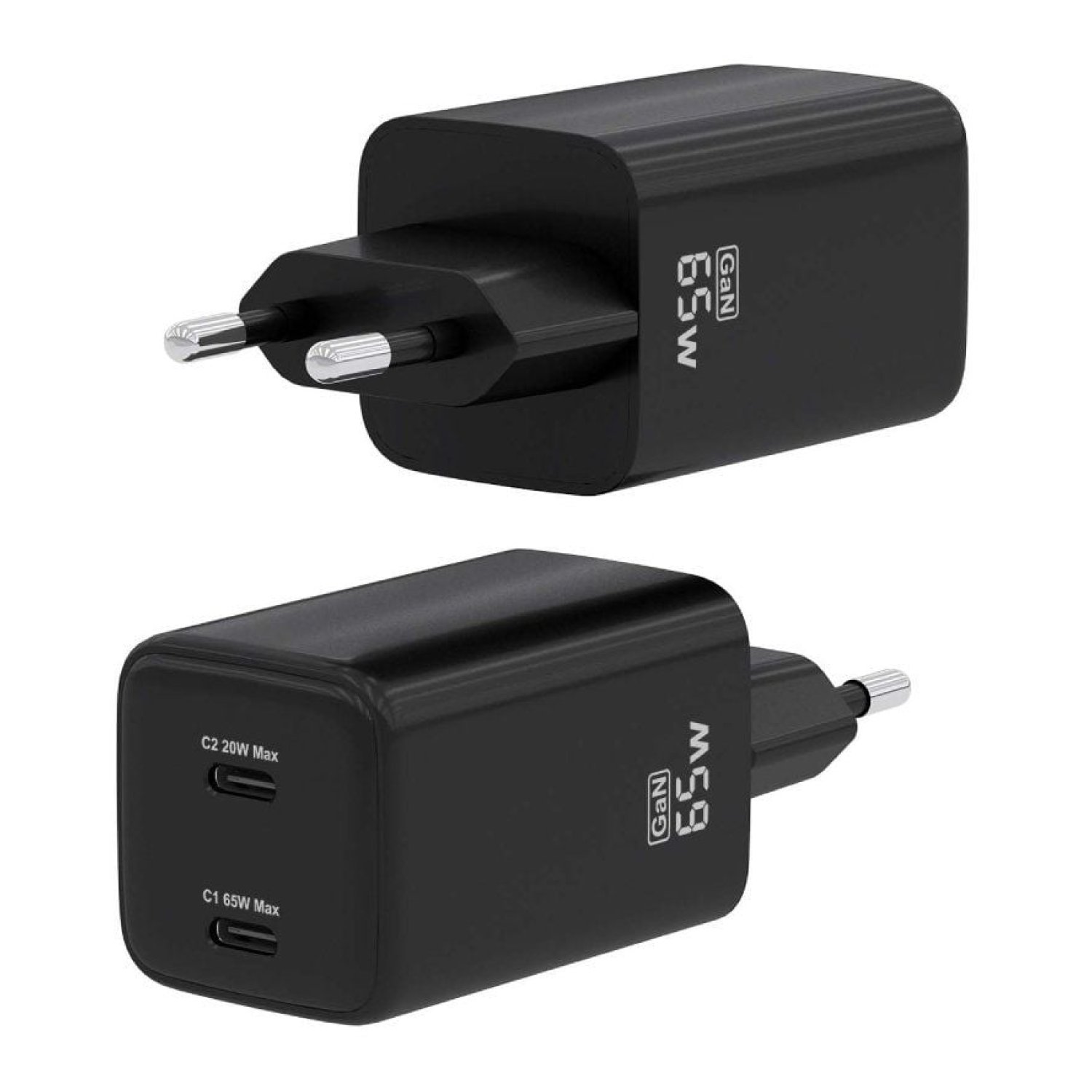 Aisens Cargador GaN · 65W · 2x USB-C · Carga Rápida