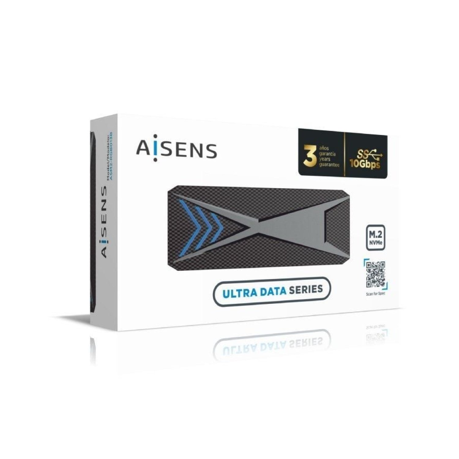 Aisens ASM2-RGB013B · Caja Externa M.2 NVMe · USB 3.2 Gen2 · Sin Tornillos