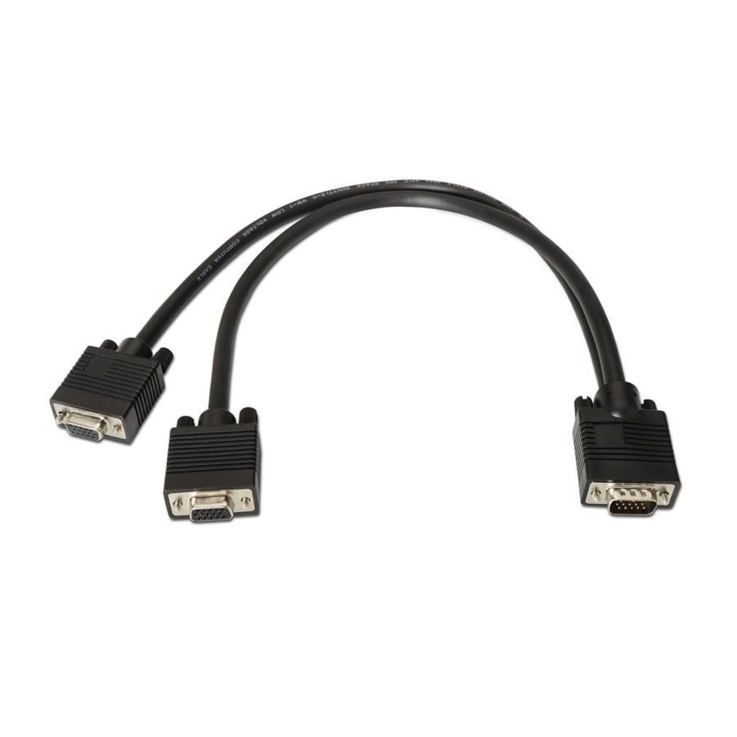 Aisens · Cable Duplicador VGA · Macho a 2x Hembra · 45cm · Negro