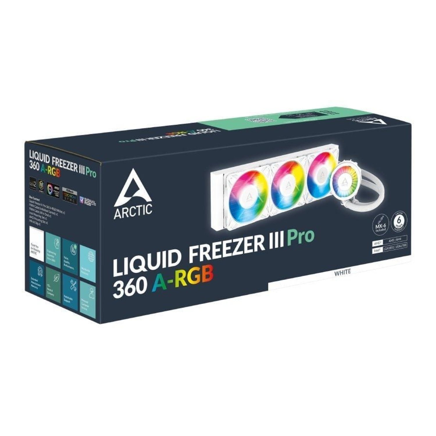 Sistema de Refrigeración Líquida Arctic Liquid Freezer III Pro 360 A-RGB/ Blanco