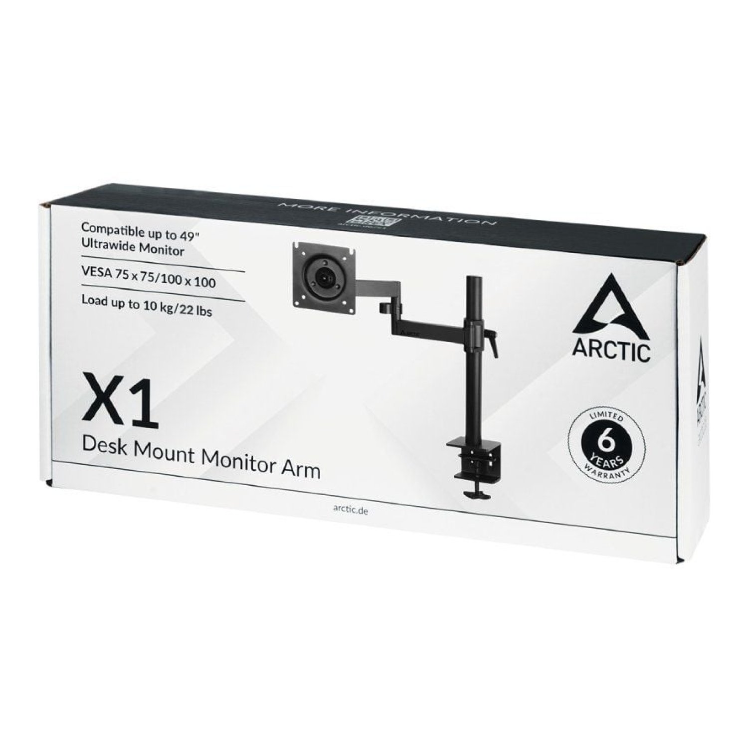 Arctic X1 · Soporte Monitor Giratorio e Inclinable · Hasta 10kg