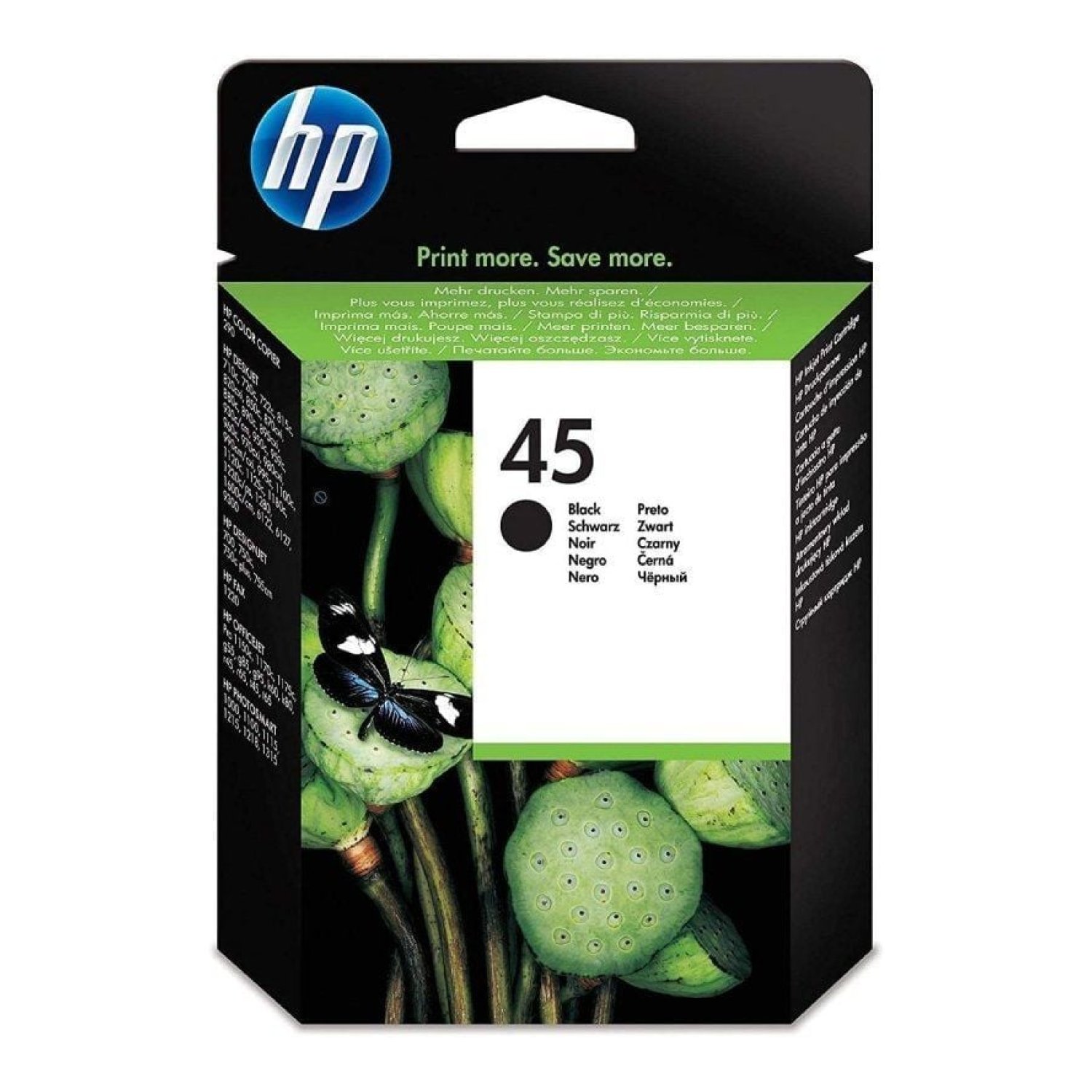 HP Cartucho Tinta Original nº45 · Negro