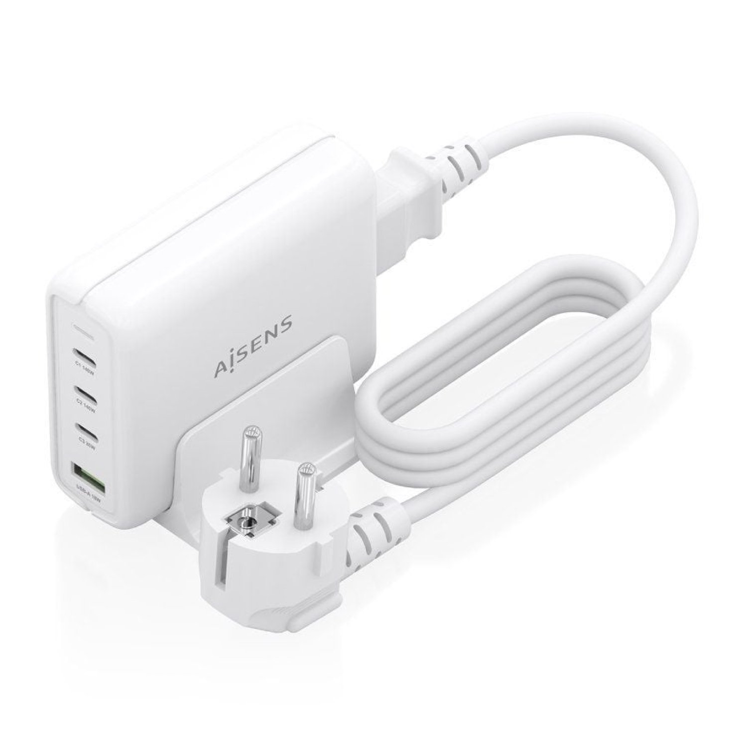 Aisens · Cargador GaN Sobremesa · 140W · 3x USB-C · 1x USB · Multidevice