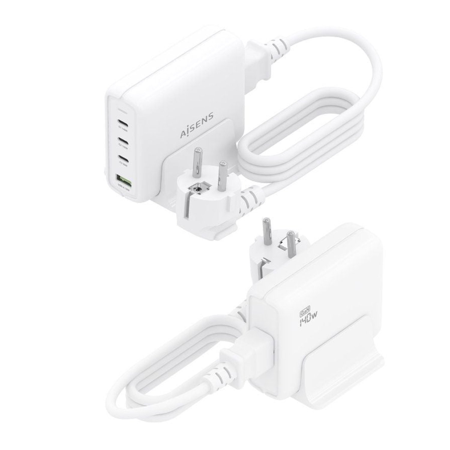 Aisens · Cargador GaN Sobremesa · 140W · 3x USB-C · 1x USB · Multidevice