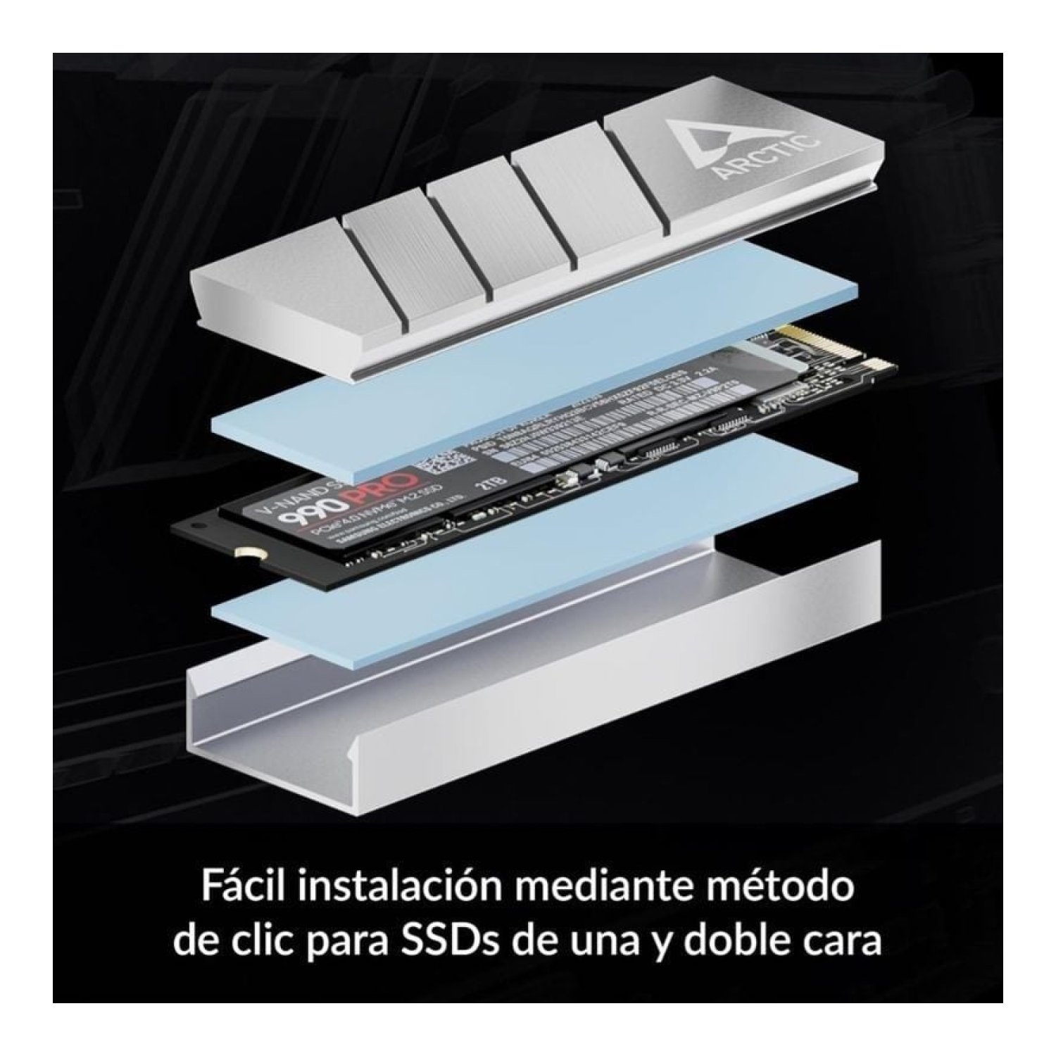 Arctic M2 Pro · Disipador Térmico SSD M.2 2280 · Plata