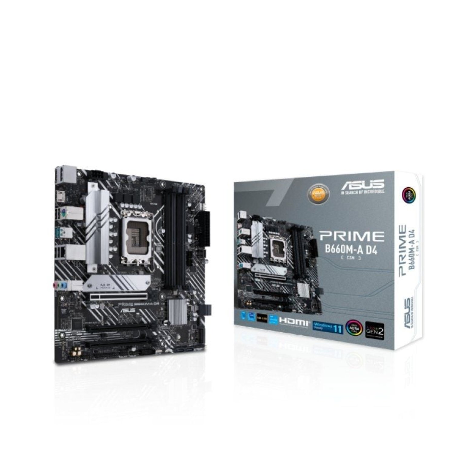 Asus Prime B660M-A D4 · Socket 1700 · DDR4 · PCIe 4.0 · Micro ATX