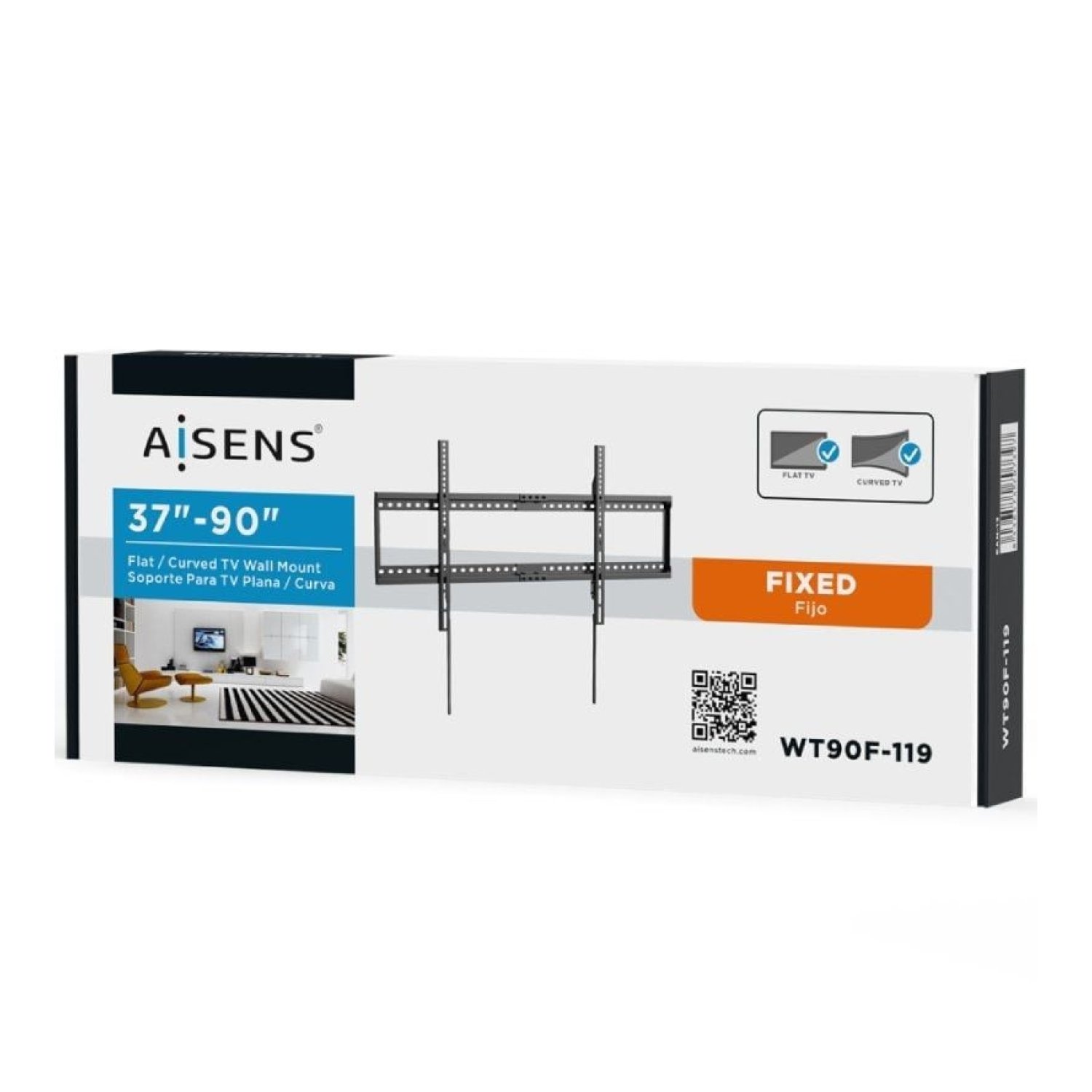Aisens WT90F-119 · Soporte Fijo de Pared · 37-90" · Hasta 75kg
