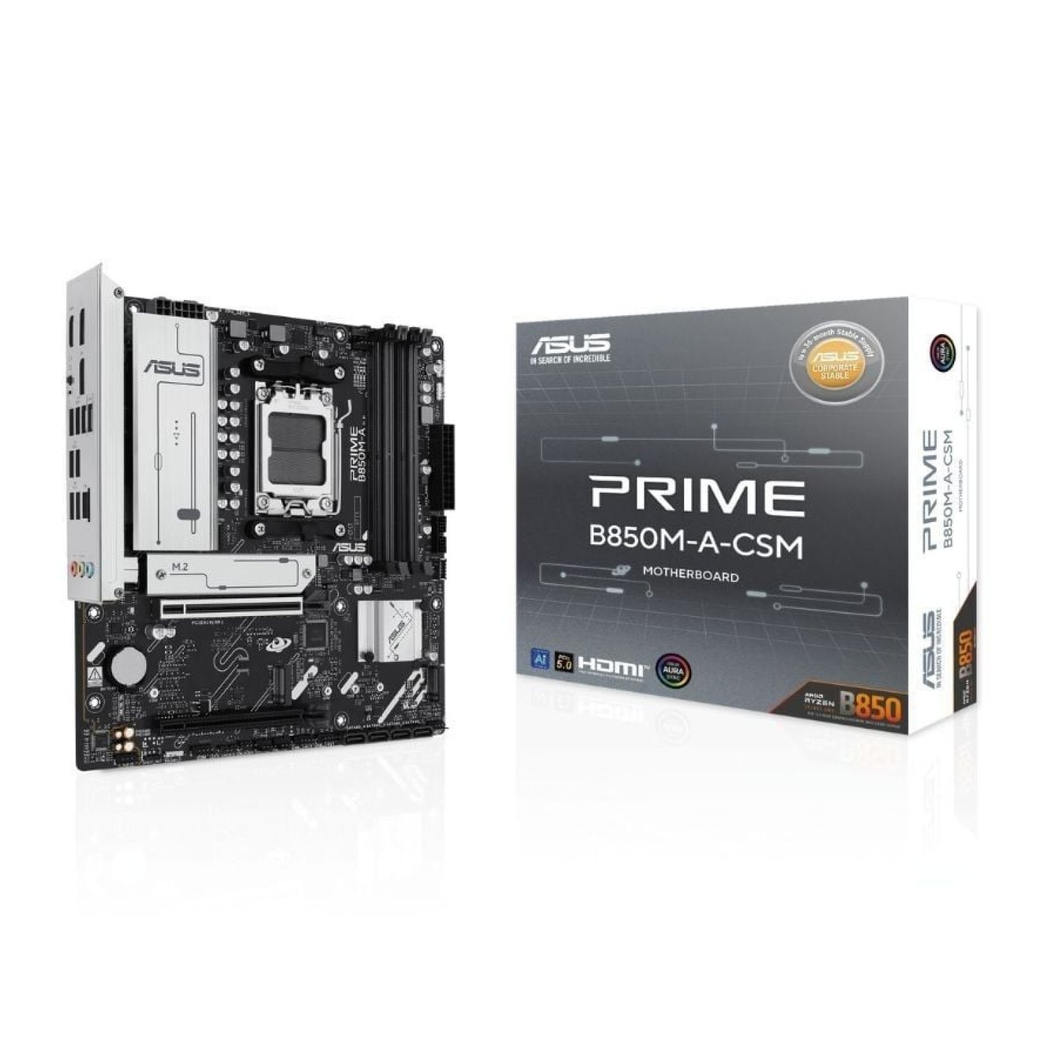 Asus Prime B850M-A · Socket AM5 · DDR5 · PCIe 5.0 · Micro ATX