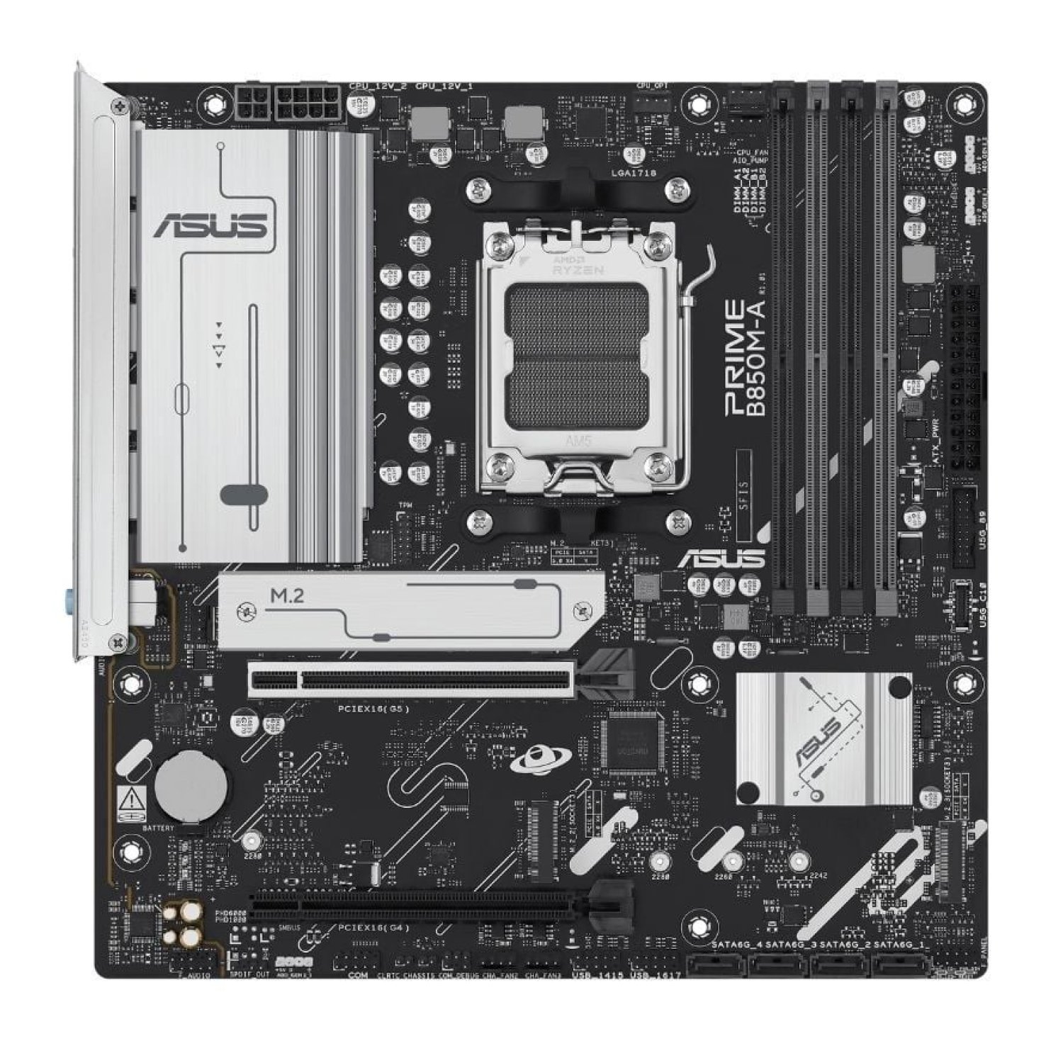 Asus Prime B850M-A · Socket AM5 · DDR5 · PCIe 5.0 · Micro ATX