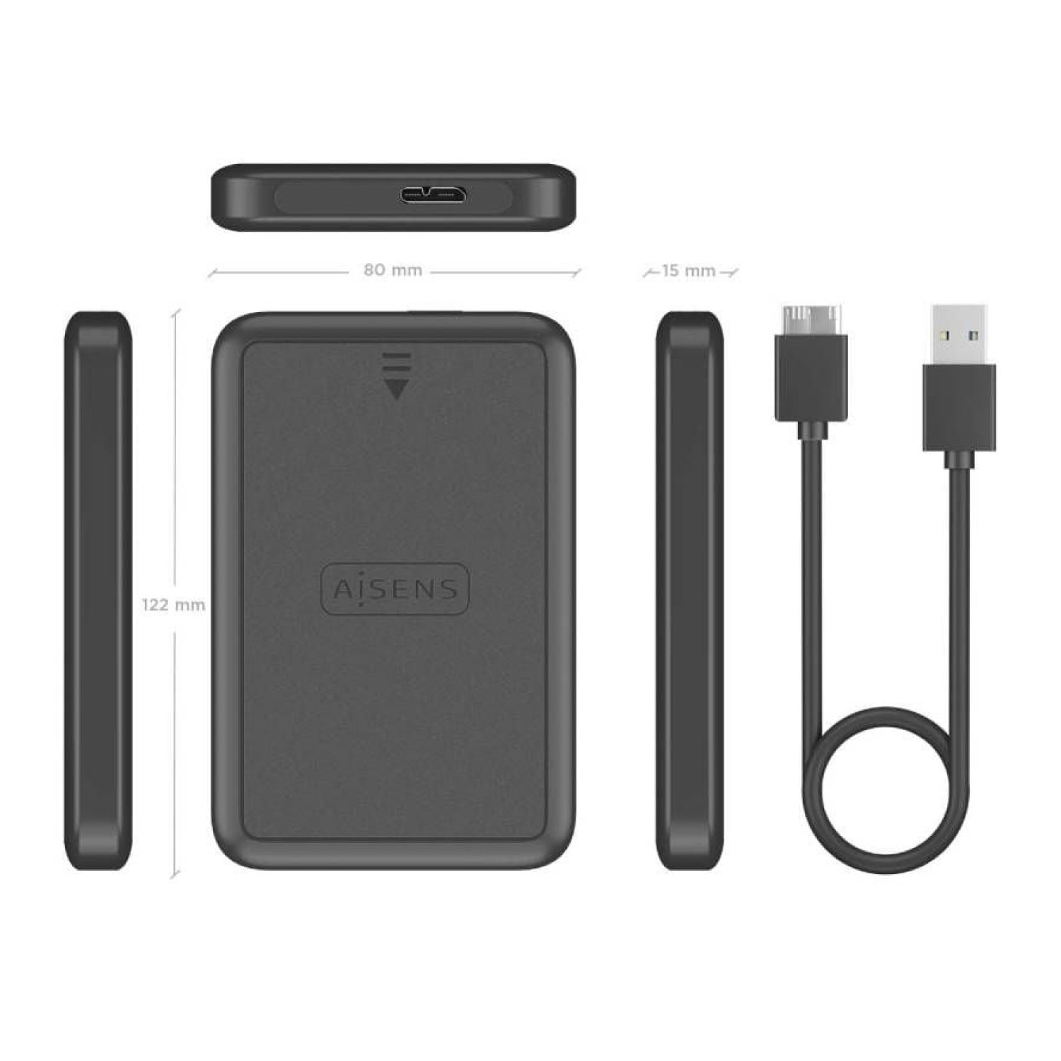 Aisens Caja Externa · 2,5" · USB 3.1 · Sin Tornillos