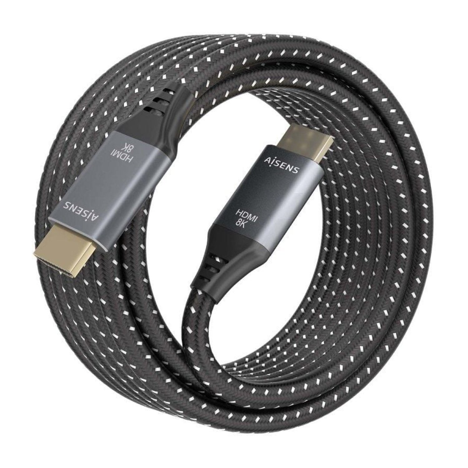 Aisens Cable HDMI 2.1 8K · 5m · Macho a Macho · Gris y Negro