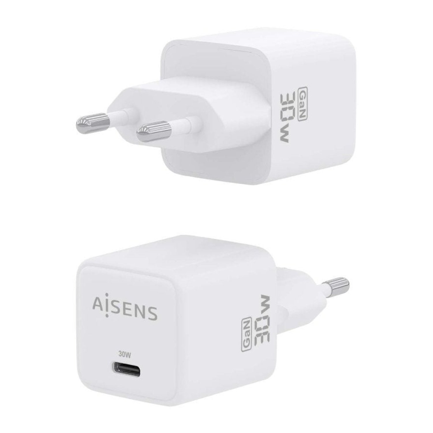 Aisens Cargador GaN · 1x USB Tipo-C · 30W