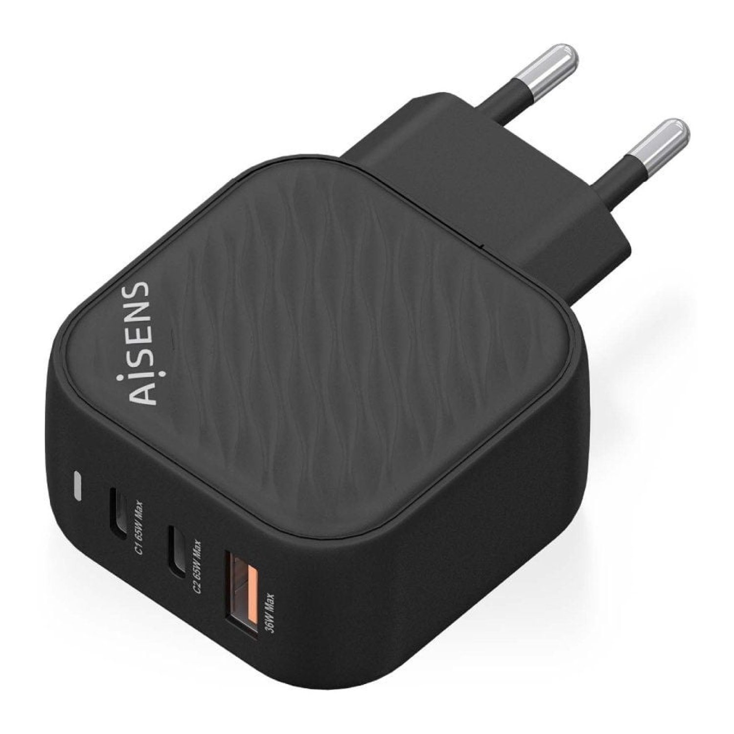 Aisens · Cargador GaN 65W · 2x USB-C + 1x USB · Pared
