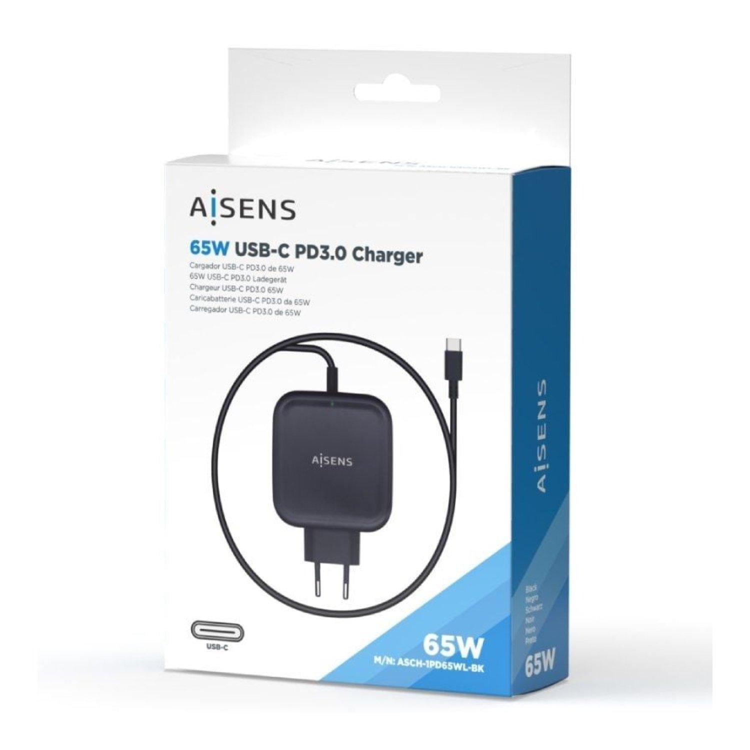 Aisens Cargador de Pared · 1x USB-C · 65W
